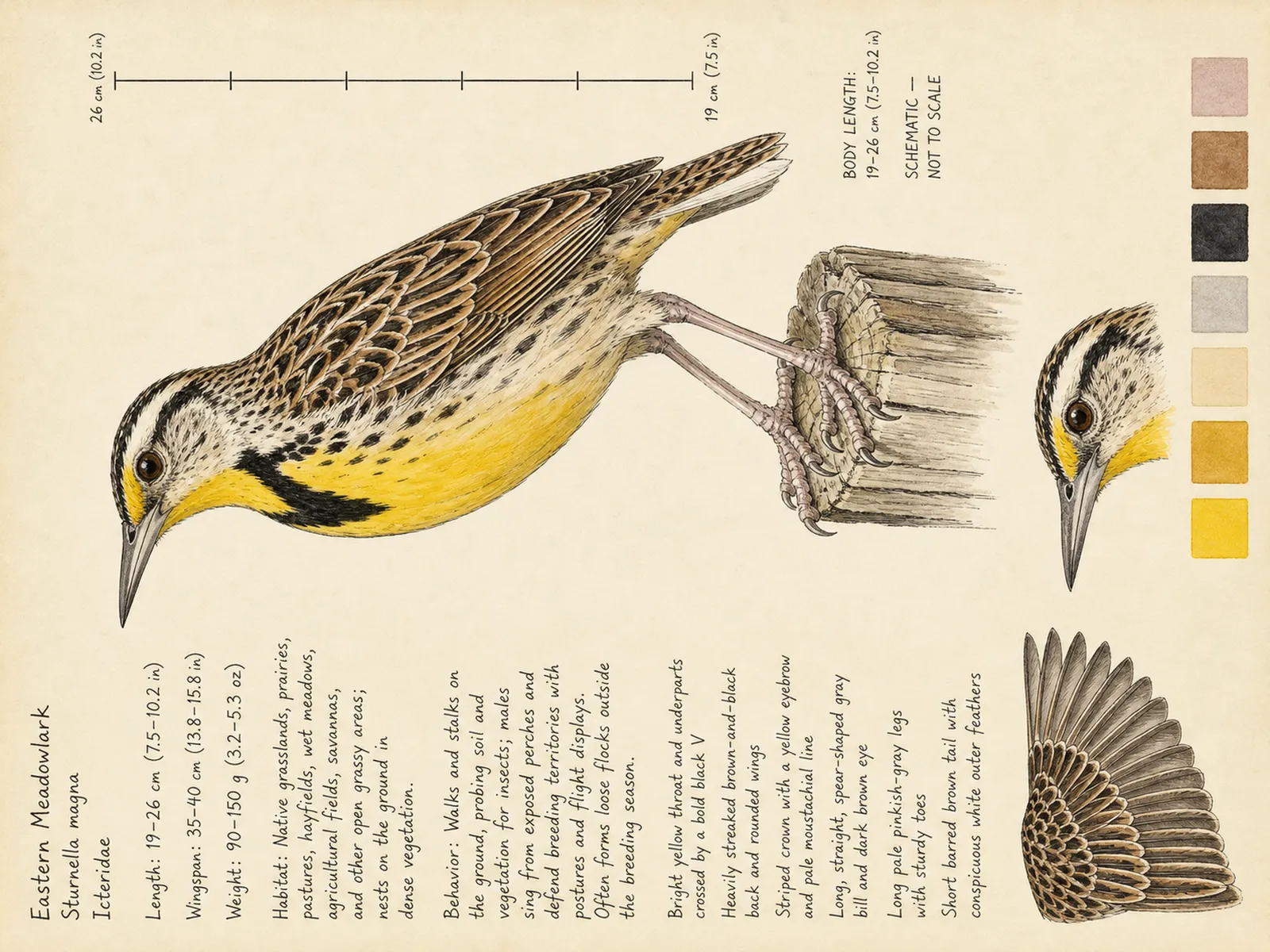 The Eastern Meadowlark plate as rendered on the e-ink frame