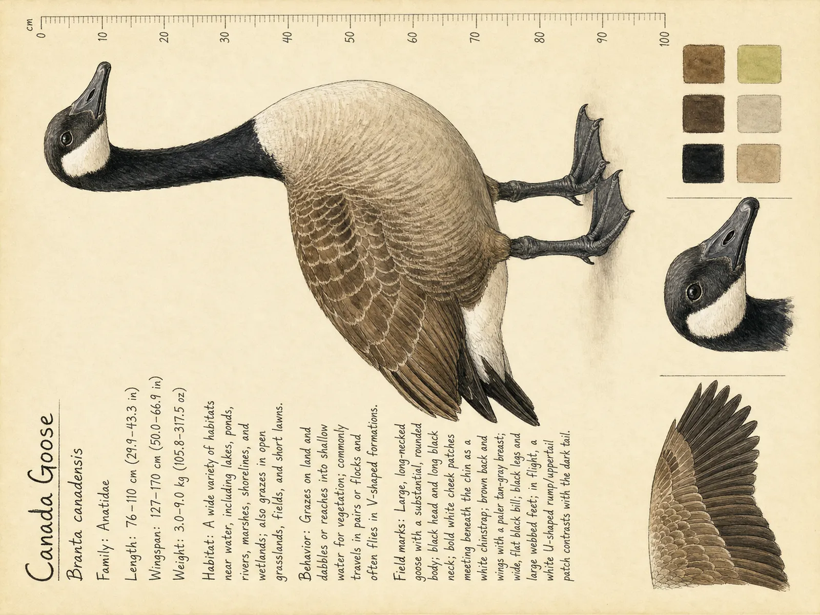 The Canada Goose plate as rendered on the e-ink frame
