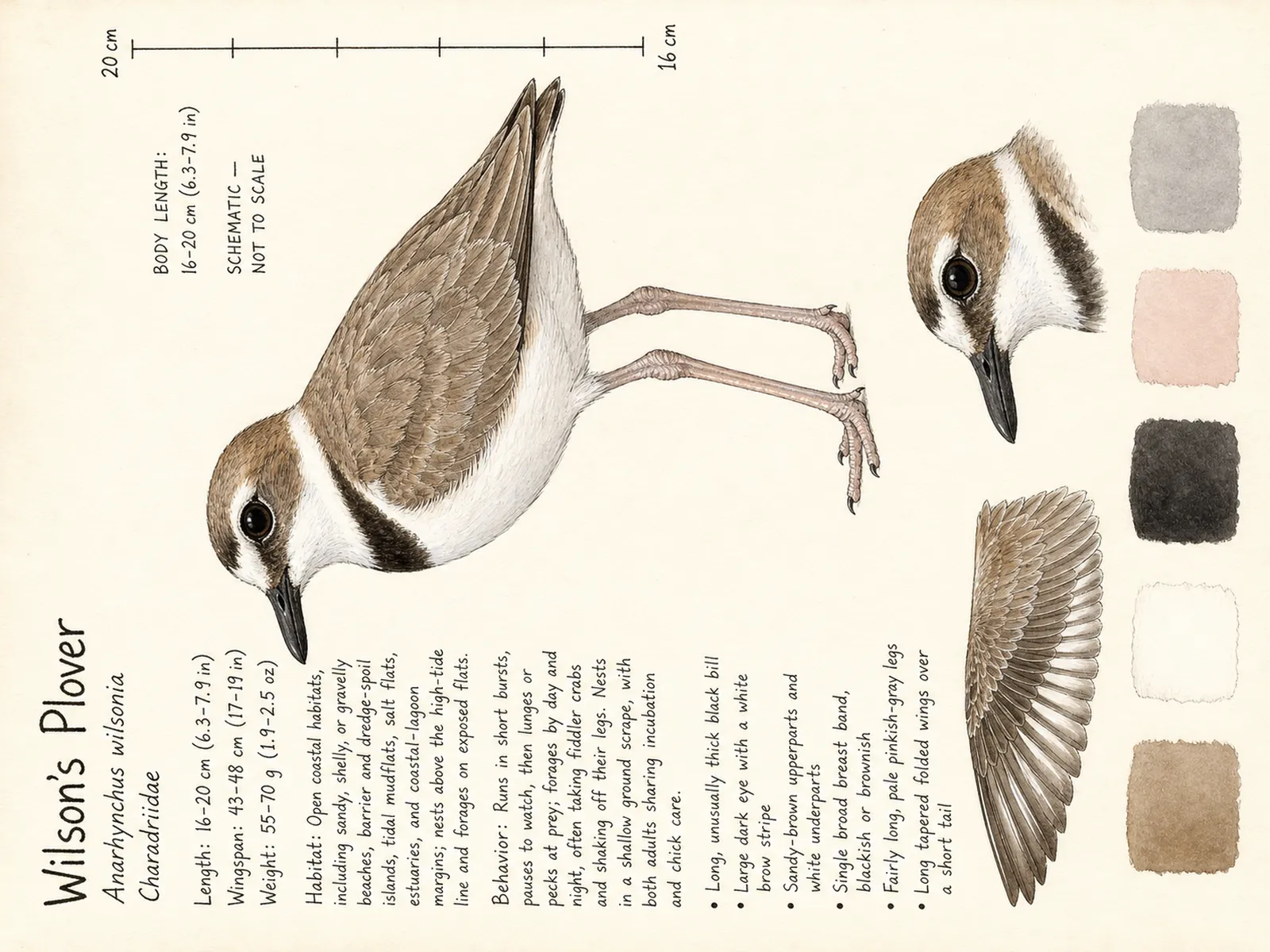 The Wilson’s Plover plate as rendered on the e-ink frame