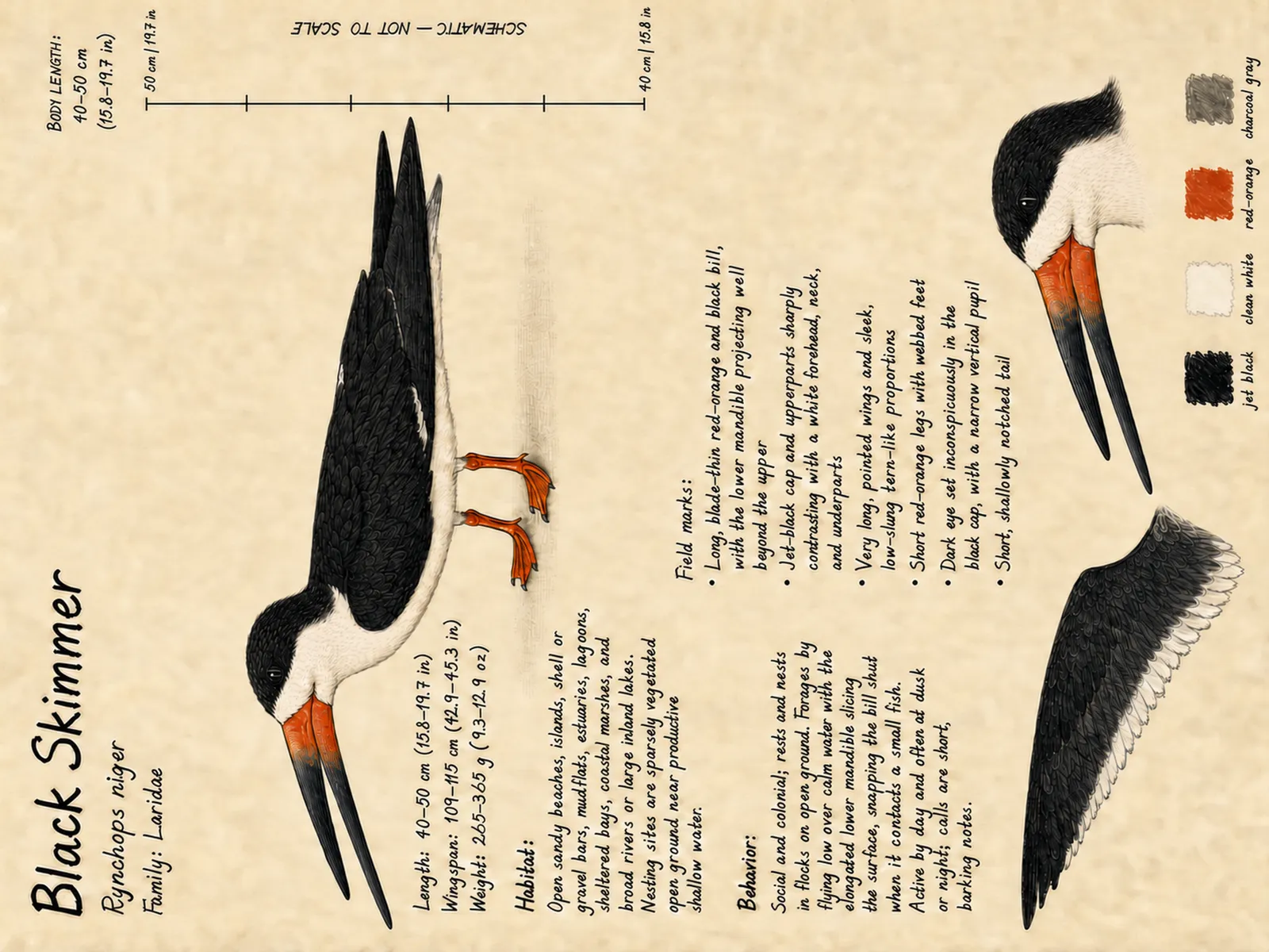 The Black Skimmer plate as rendered on the e-ink frame