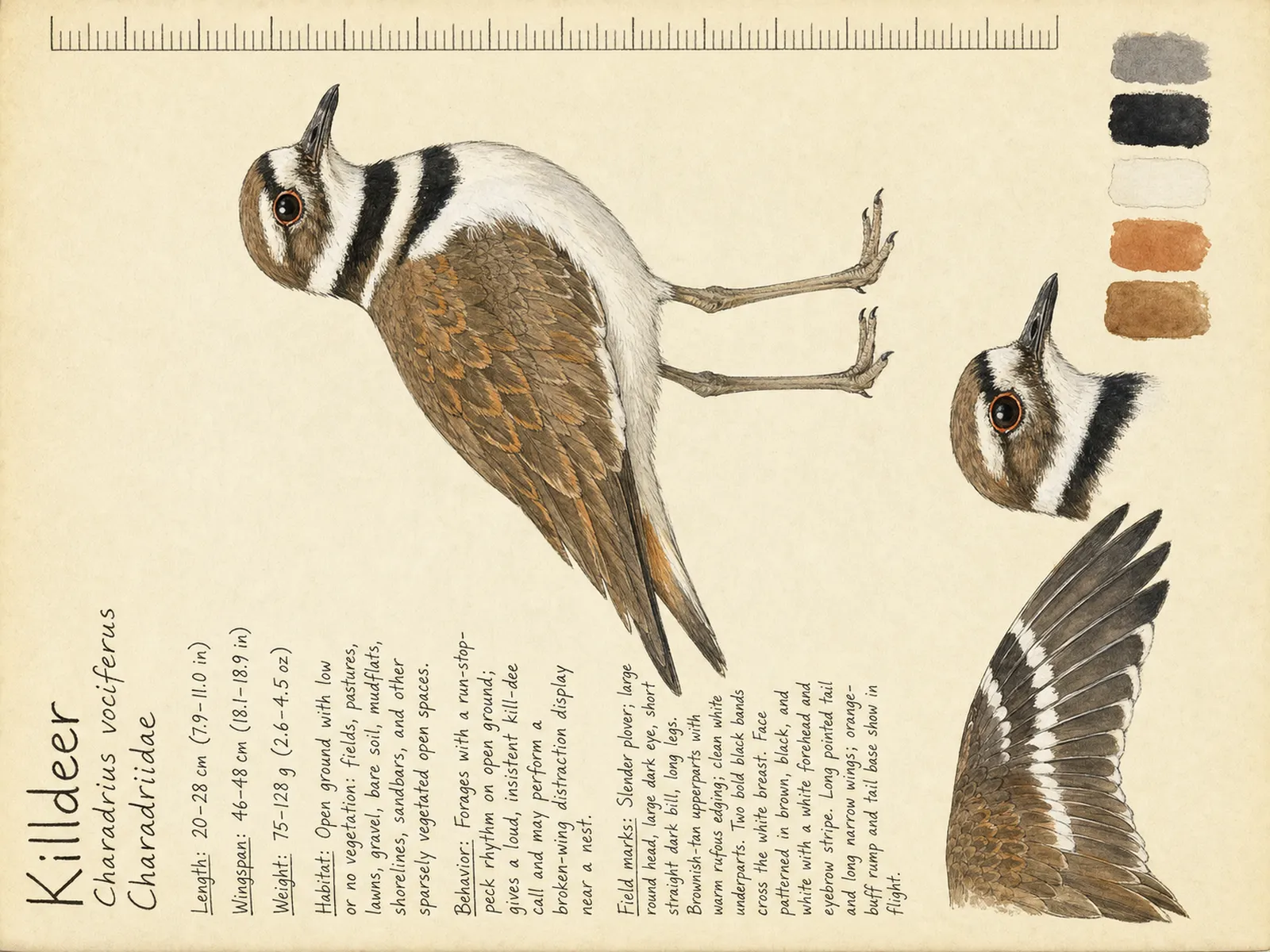The Killdeer plate as rendered on the e-ink frame