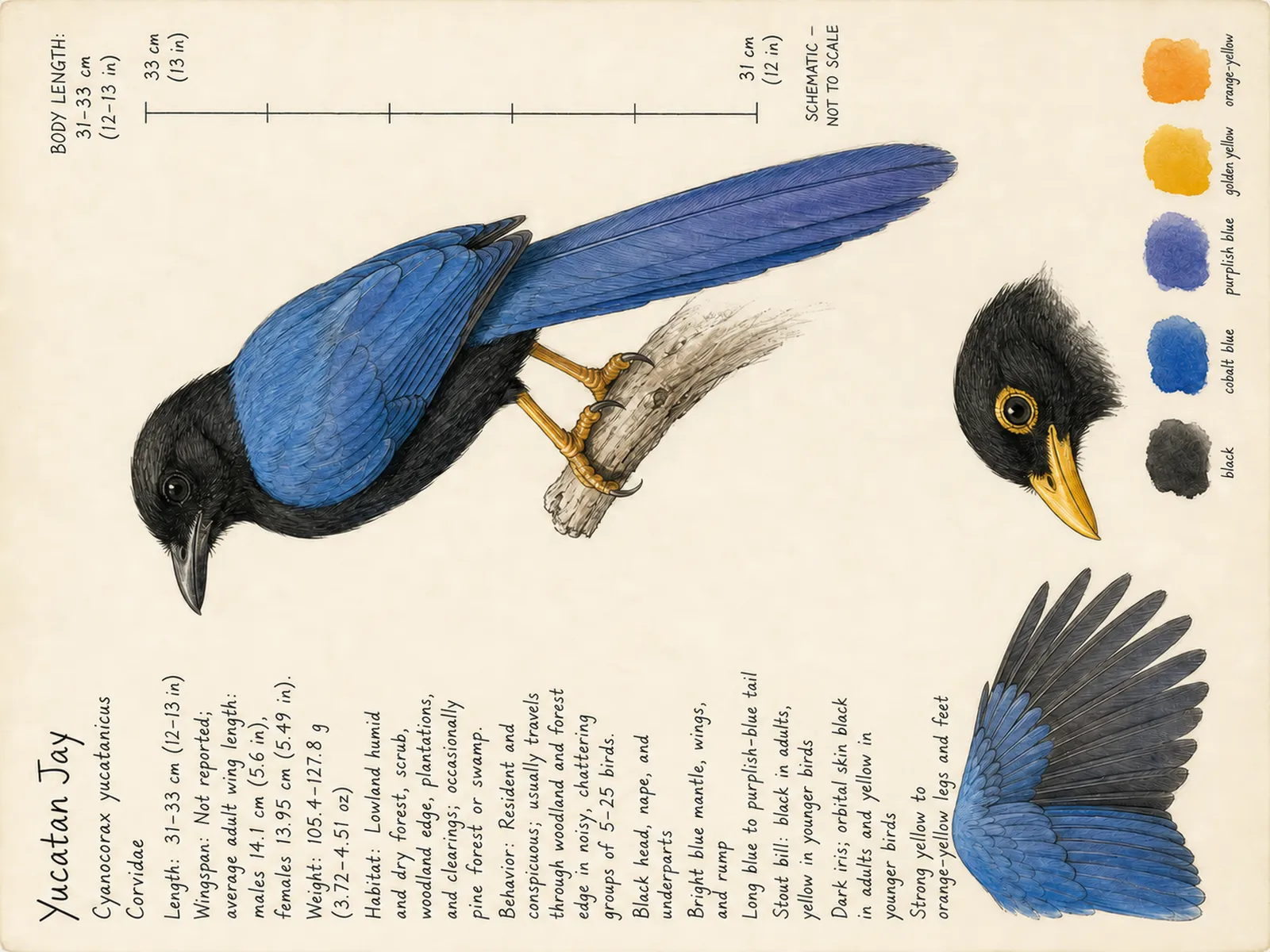 The Yucatan Jay plate as rendered on the e-ink frame