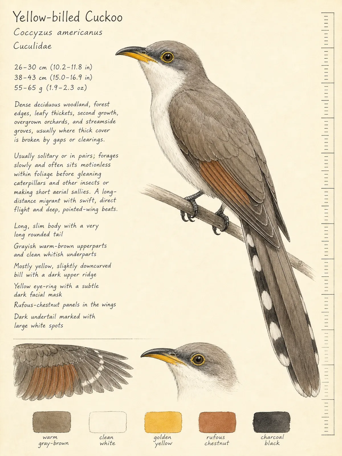 Field-journal plate of a Yellow-billed Cuckoo