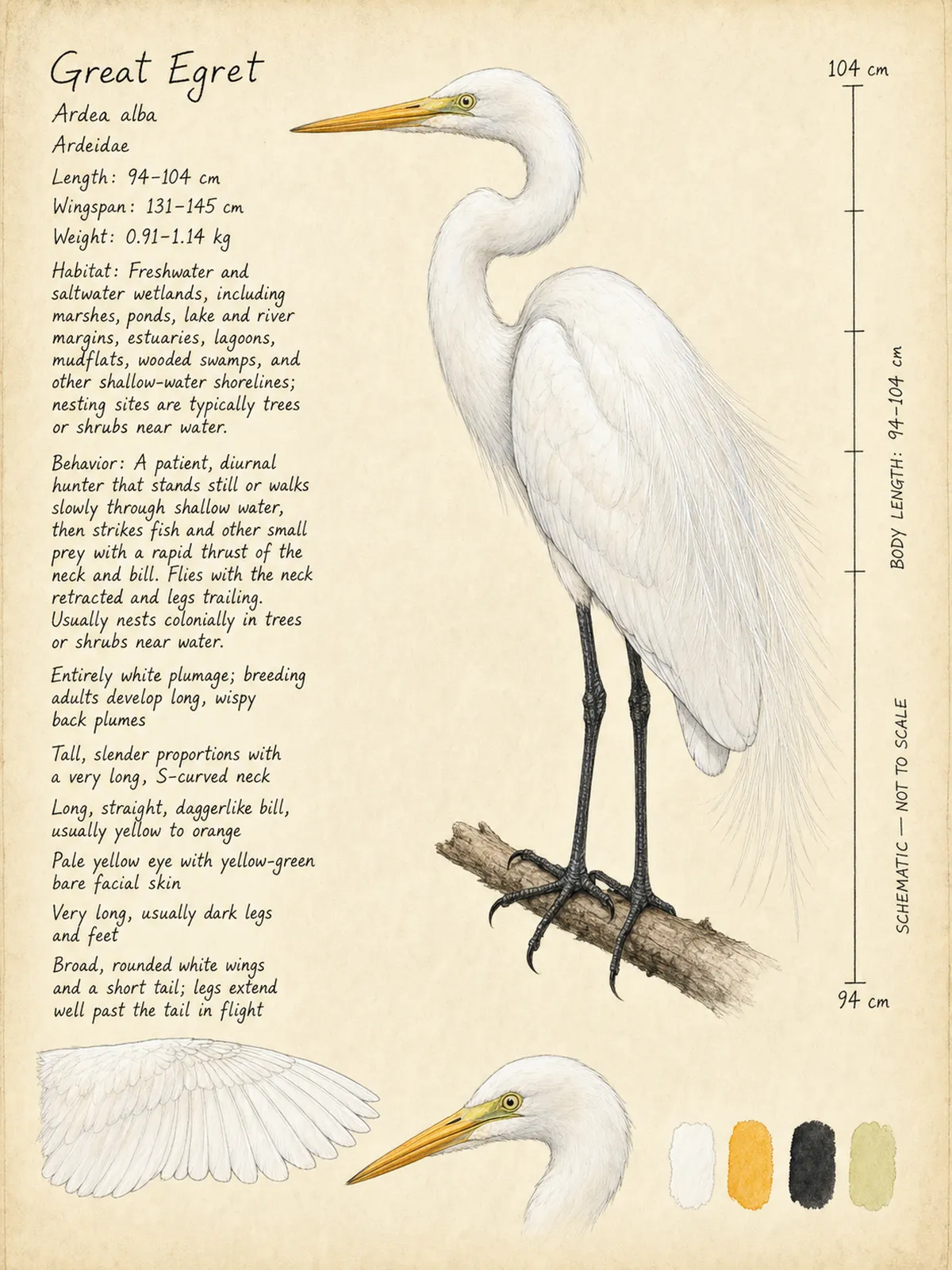 Field-journal plate: Great Egret