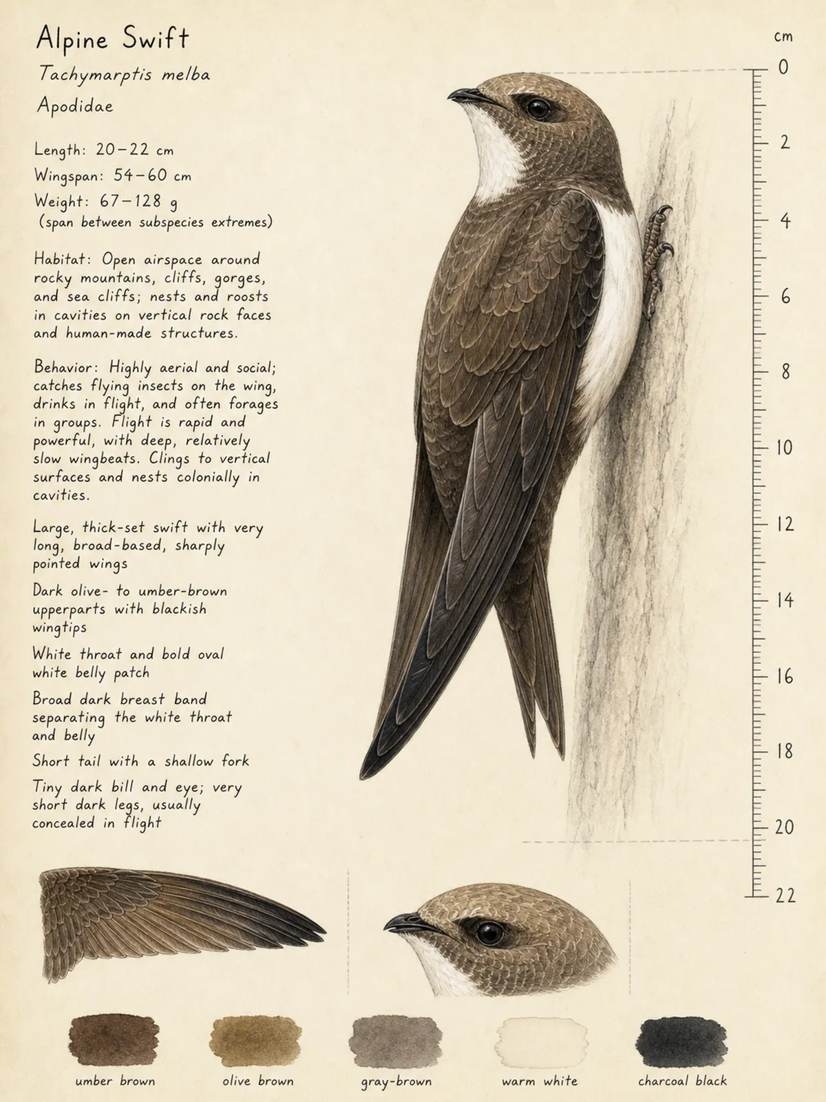 Field-journal plate of a Alpine Swift