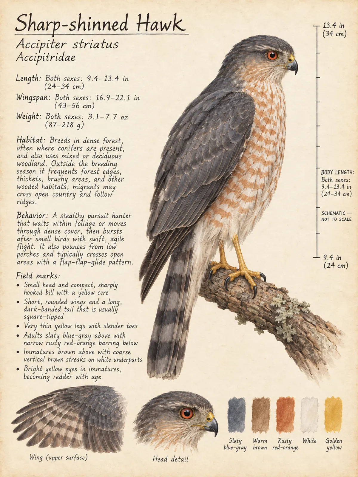 Field-journal plate: Sharp-shinned Hawk