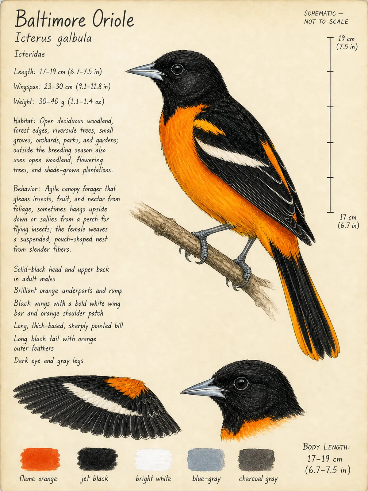 Field-journal plate: Baltimore Oriole