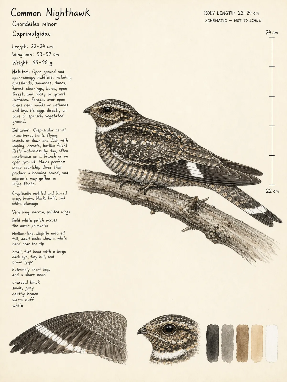 Field-journal plate: Common Nighthawk