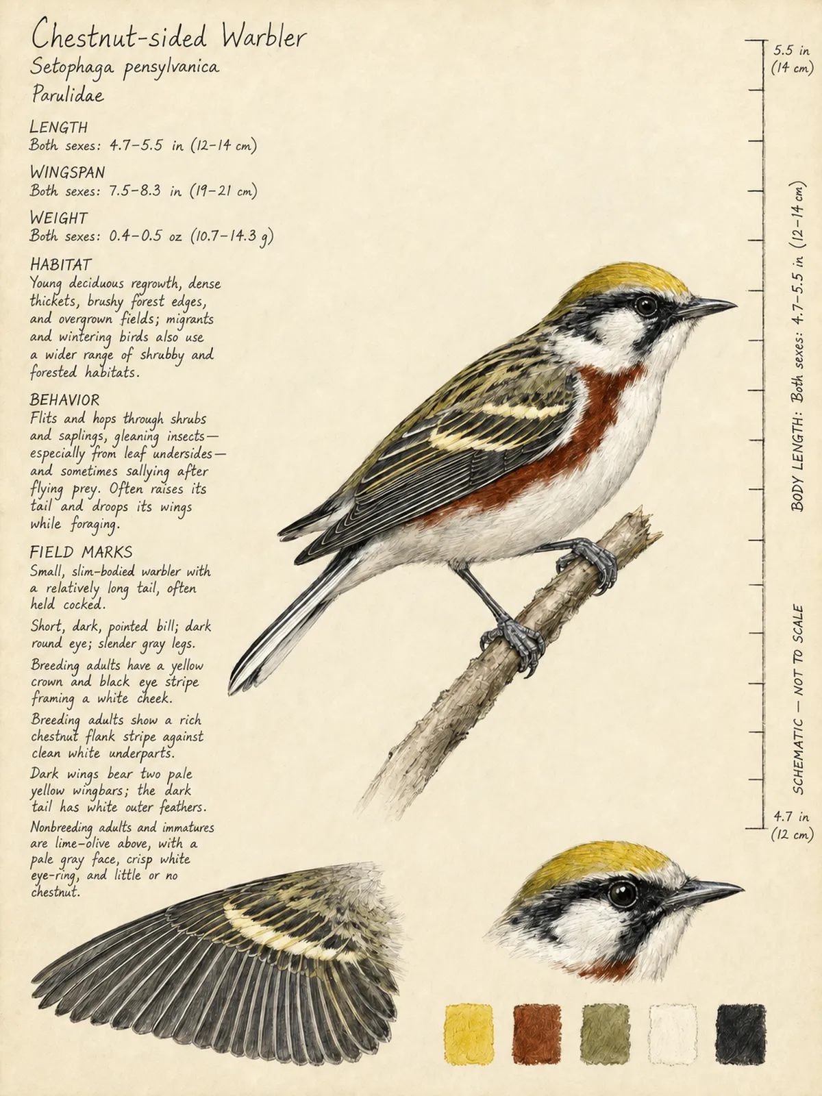 Field-journal plate: Chestnut-sided Warbler