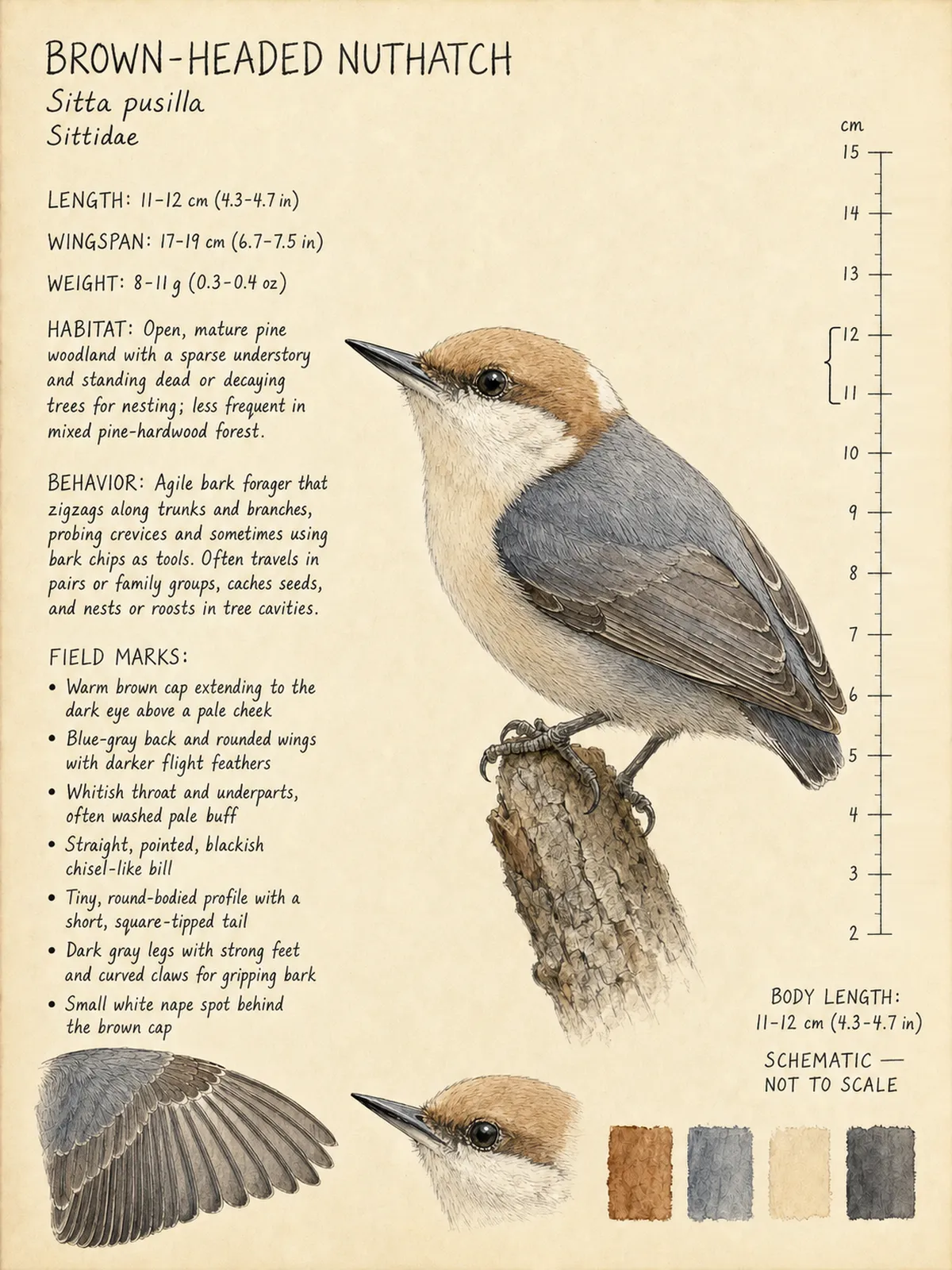 Field-journal plate: Brown-headed Nuthatch