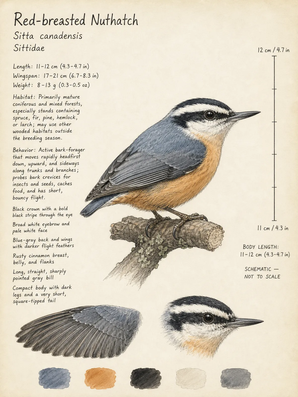 Field-journal plate: Red-breasted Nuthatch
