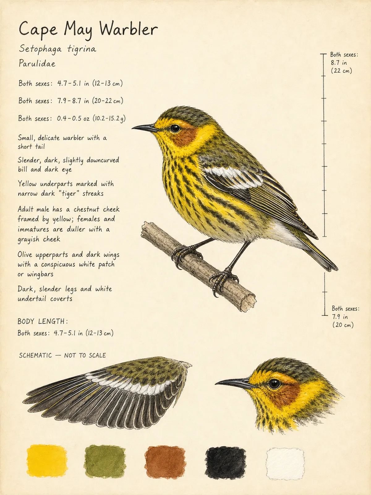 Field-journal plate: Cape May Warbler