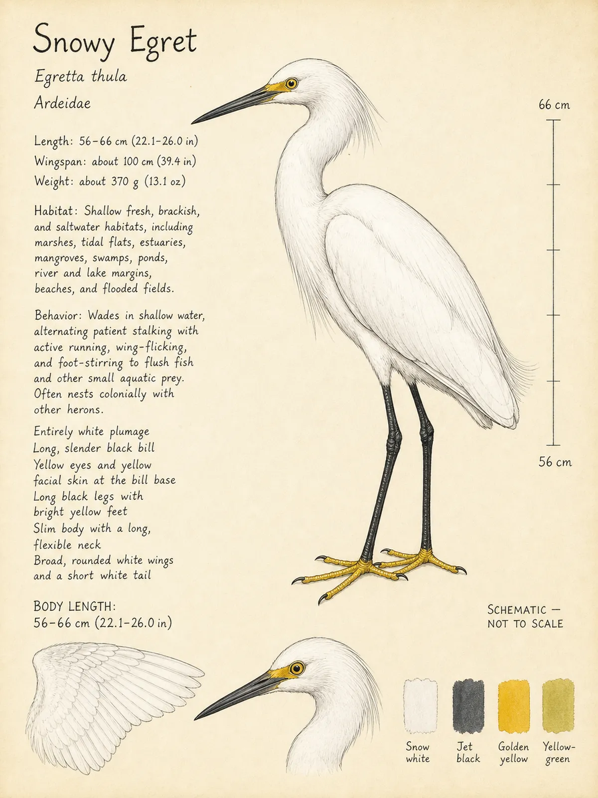 Field-journal plate: Snowy Egret