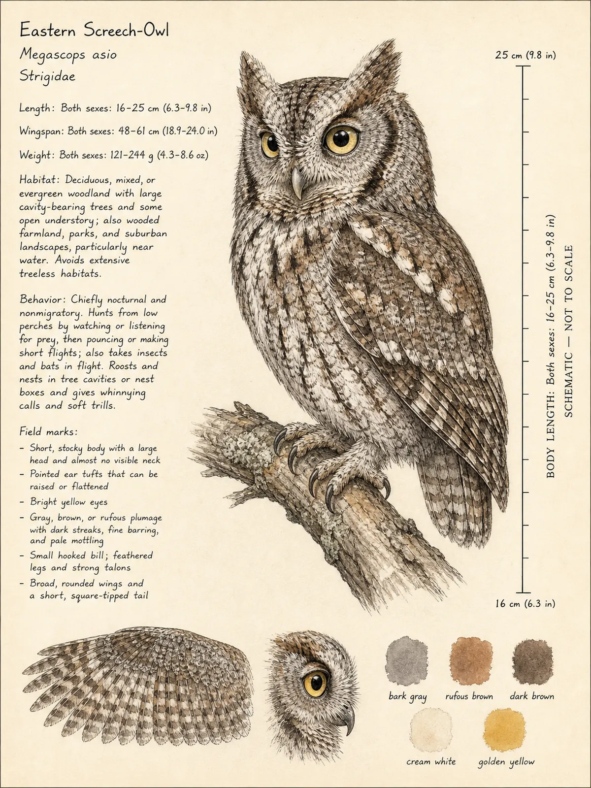 Field-journal plate: Eastern Screech-Owl