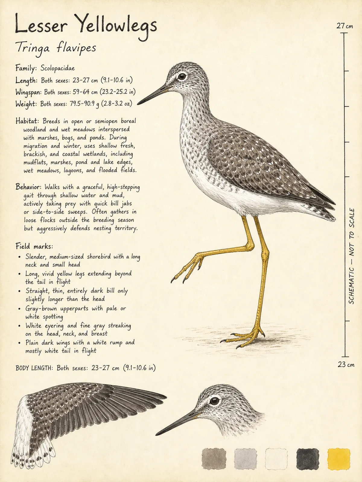 Field-journal plate: Lesser Yellowlegs