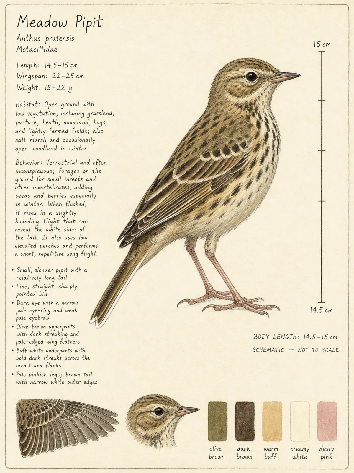 Field-journal plate: Meadow Pipit