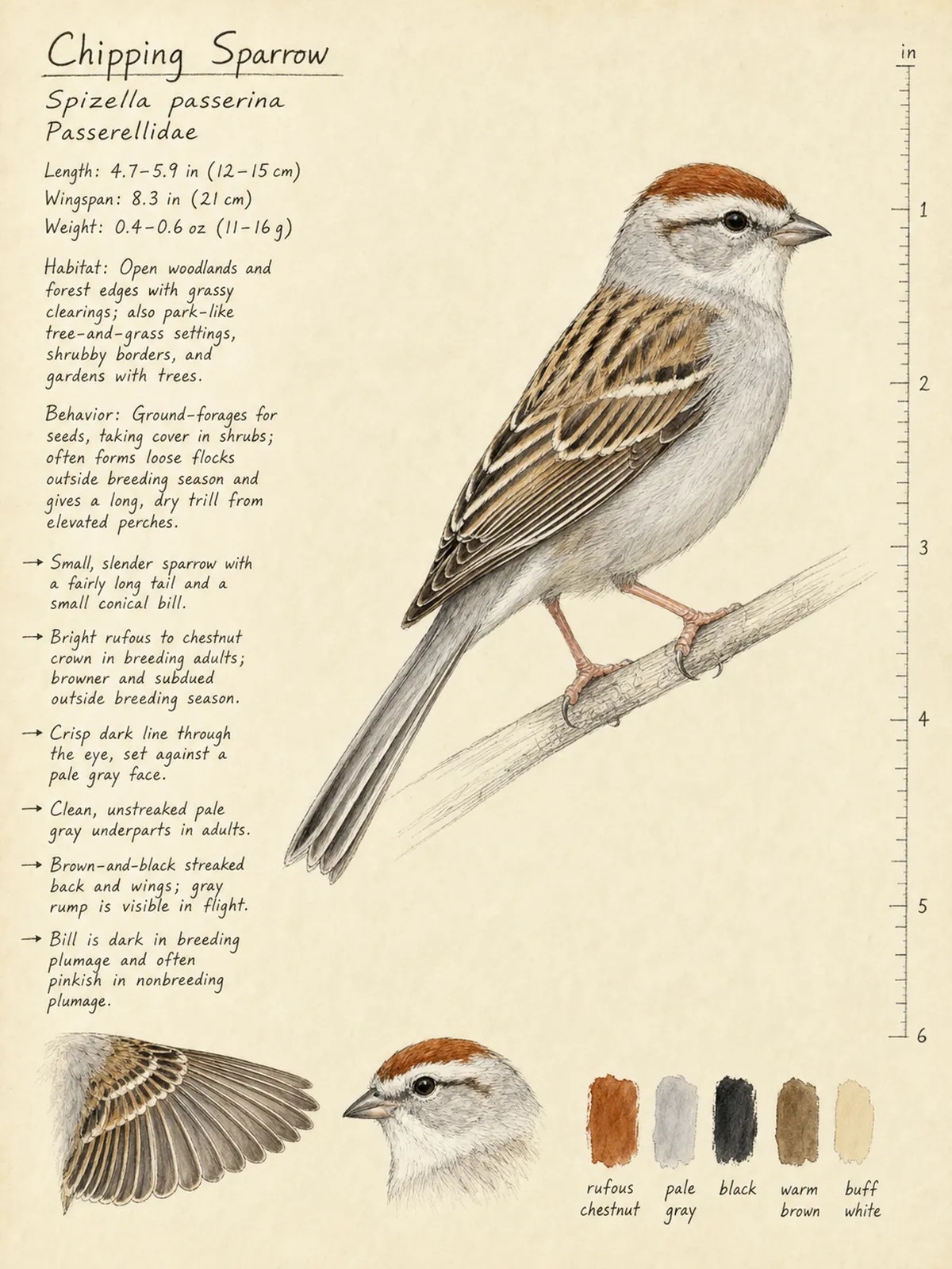 Field-journal plate of a Chipping Sparrow