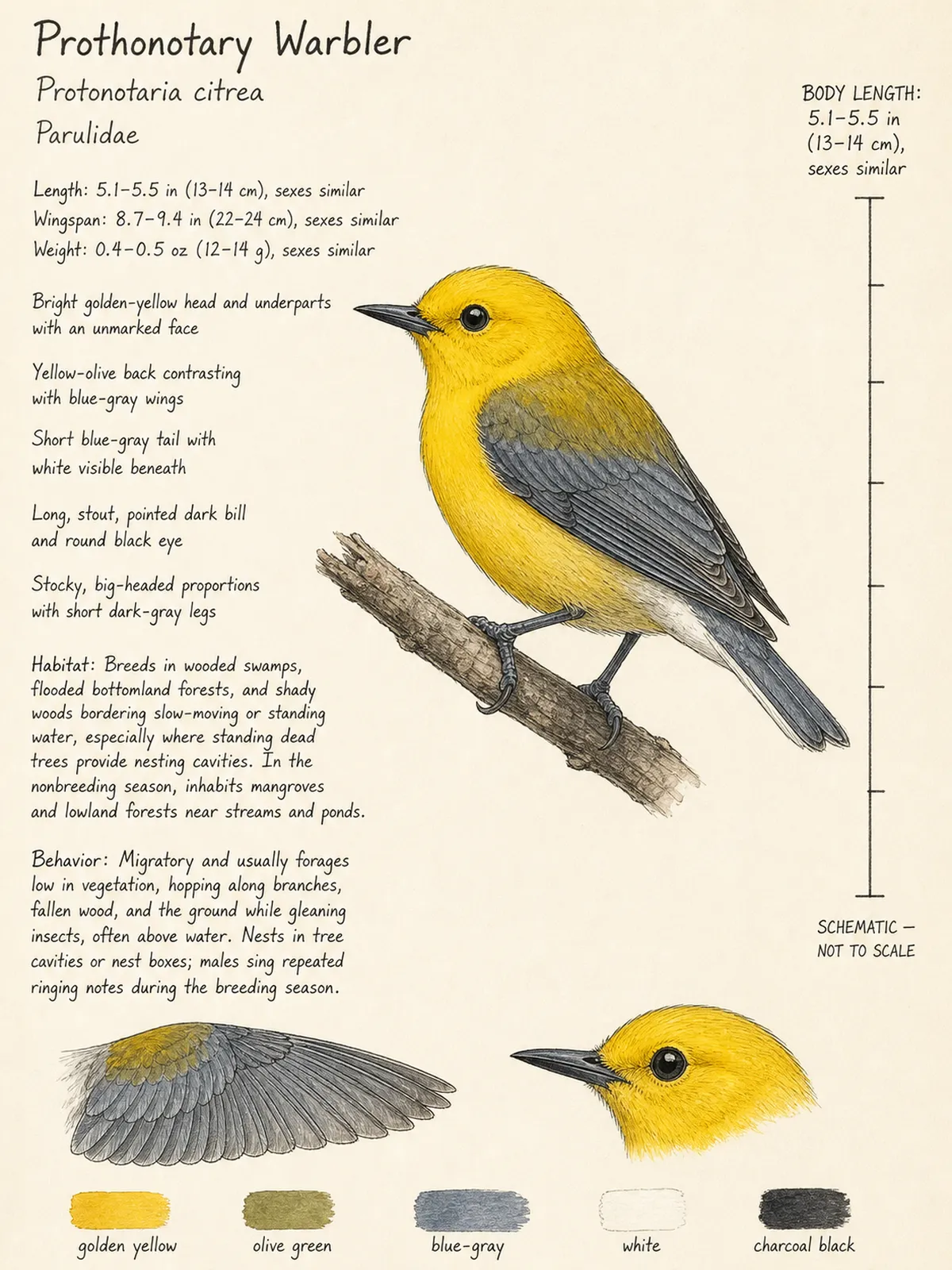Field-journal plate: Prothonotary Warbler