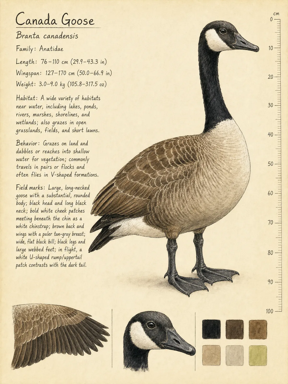 Field-journal plate of a Canada Goose