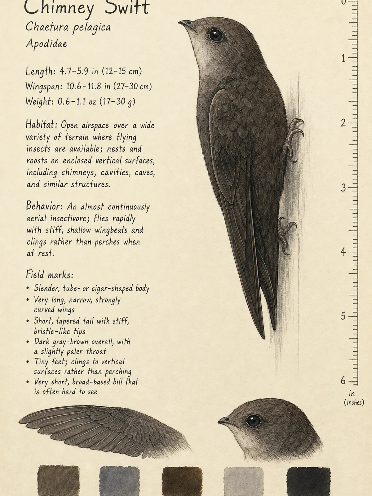 Field-journal plate of a Chimney Swift