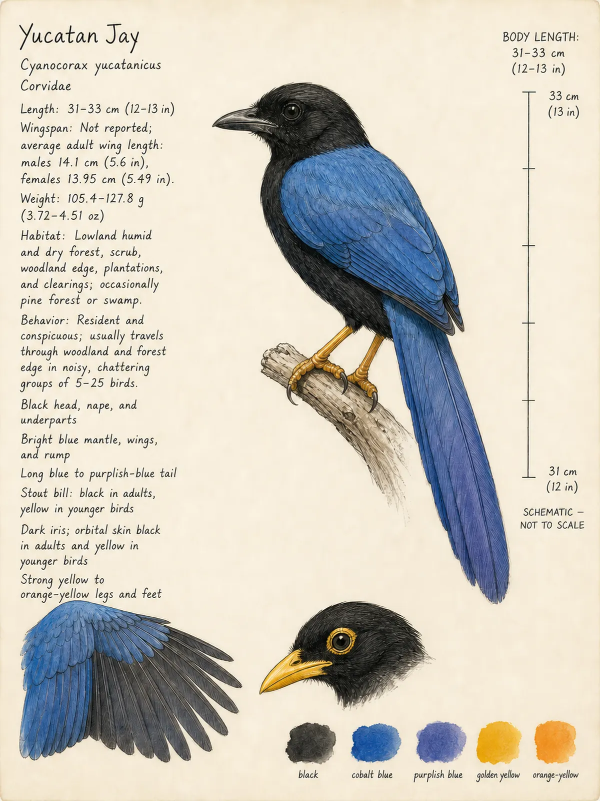 Field-journal plate: Yucatan Jay
