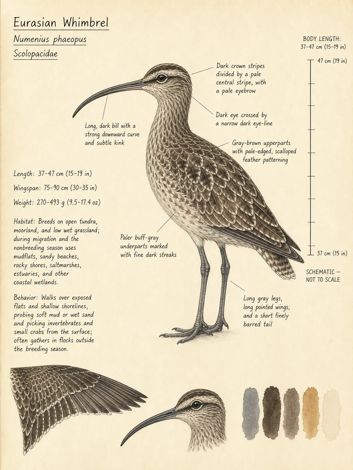 Field-journal plate: Eurasian Whimbrel