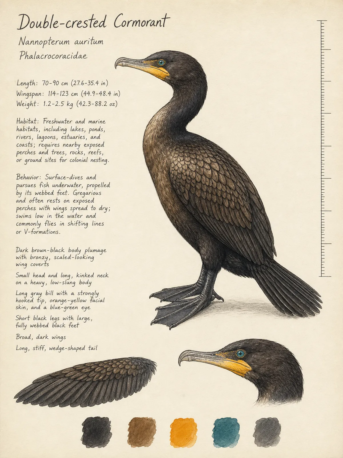 Field-journal plate: Double-crested Cormorant
