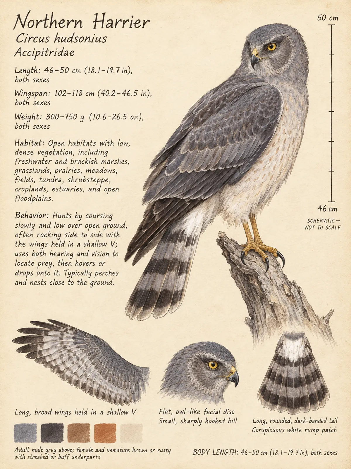 Field-journal plate: Northern Harrier