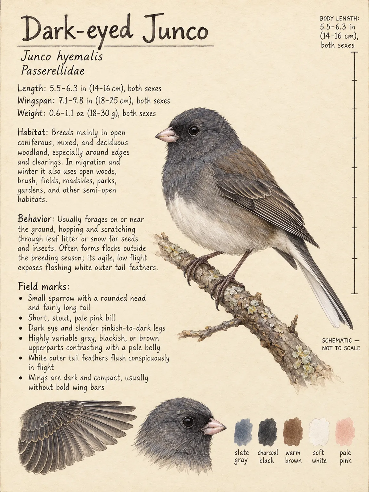 Field-journal plate: Dark-eyed Junco
