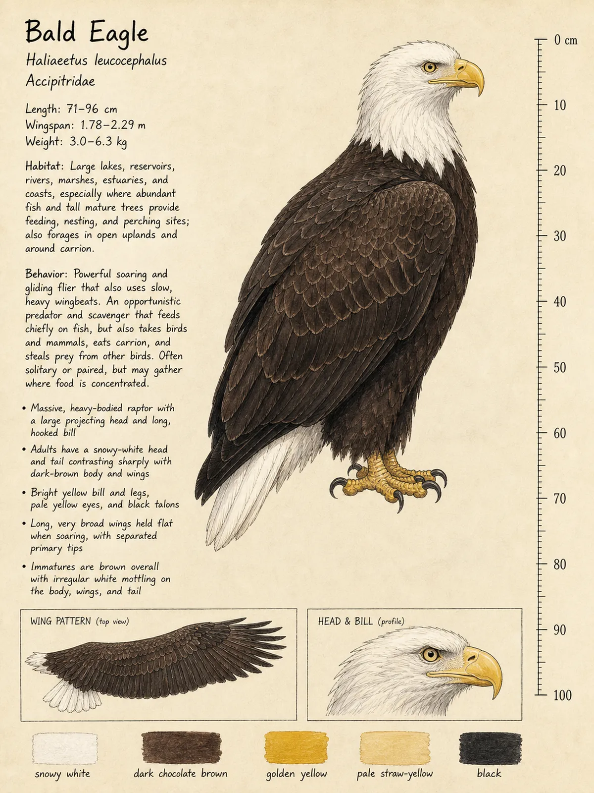 Field-journal plate of a Bald Eagle
