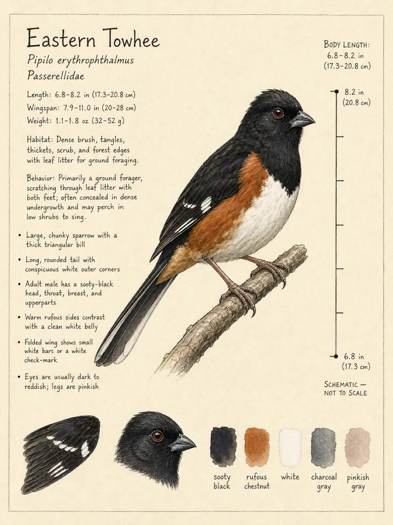 Field-journal plate: Eastern Towhee