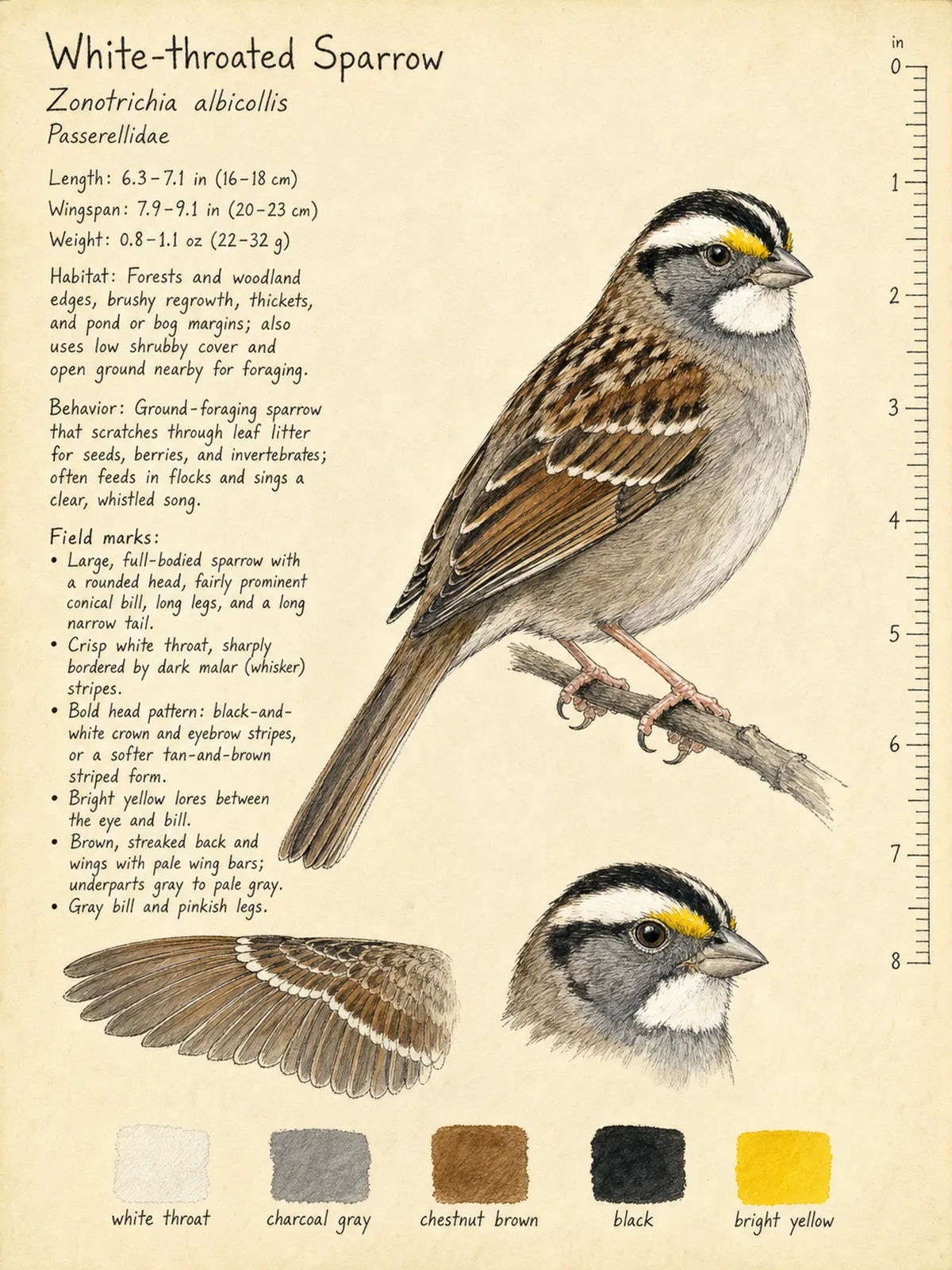 Field-journal plate of a White-throated Sparrow