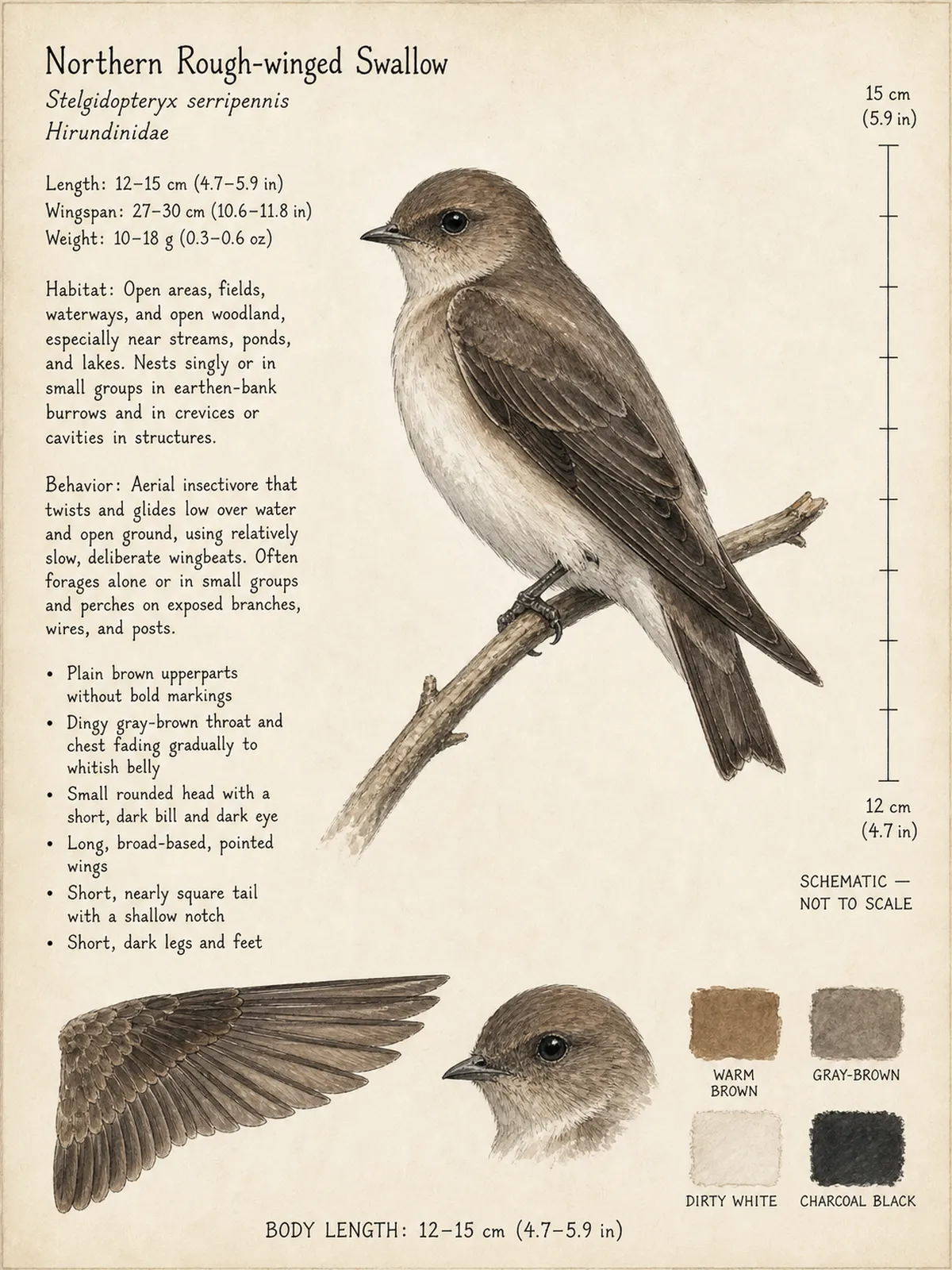 Field-journal plate: Northern Rough-winged Swallow