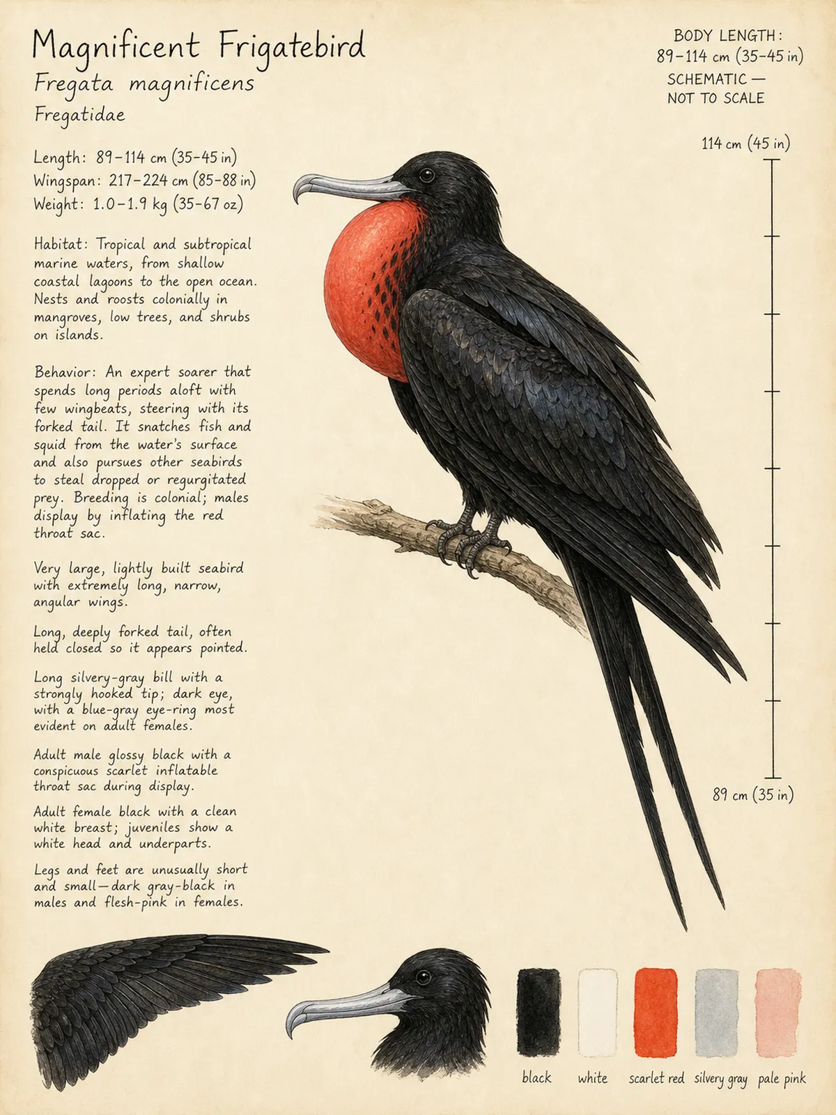 Field-journal plate: Magnificent Frigatebird