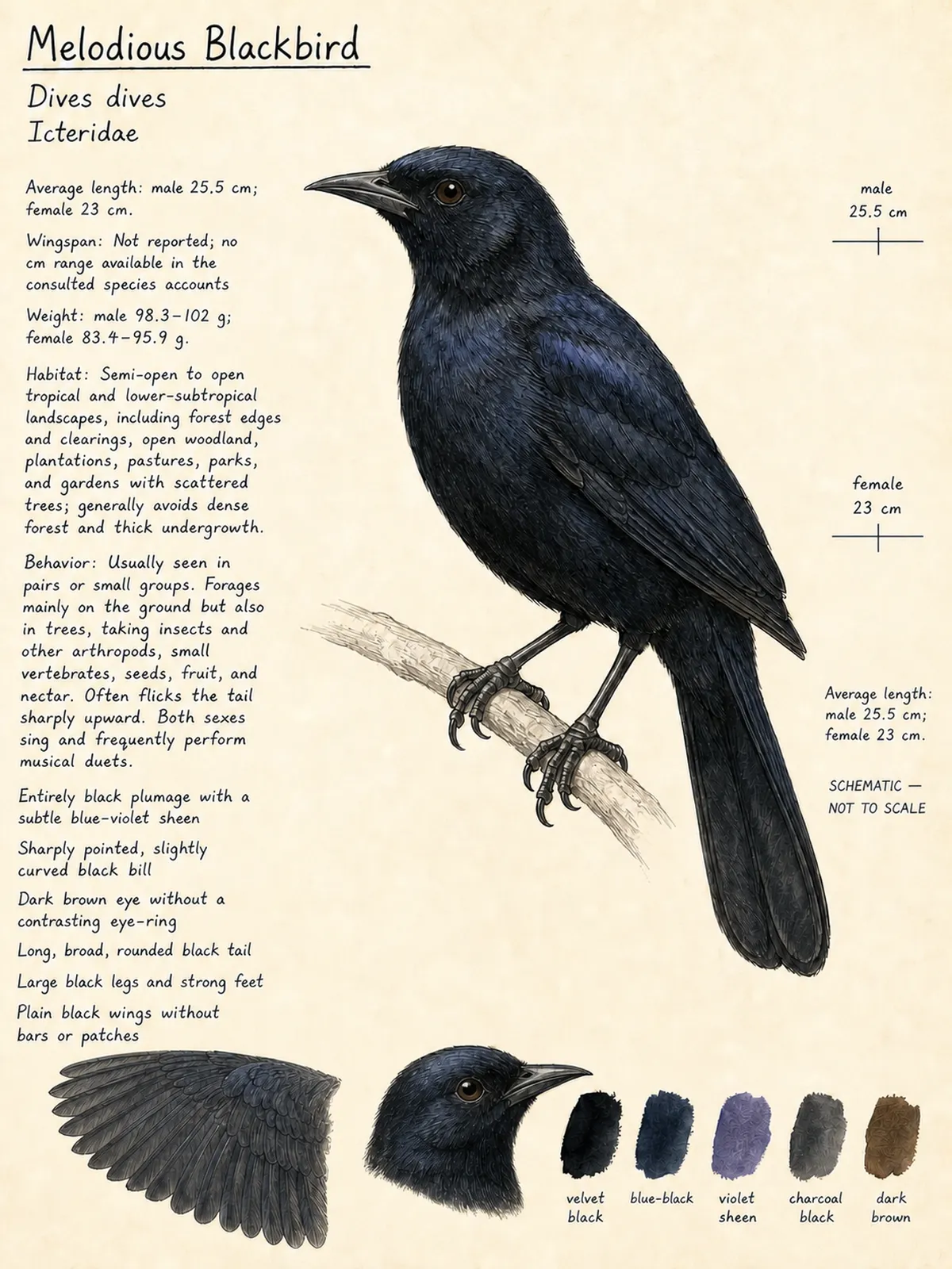 Field-journal plate: Melodious Blackbird