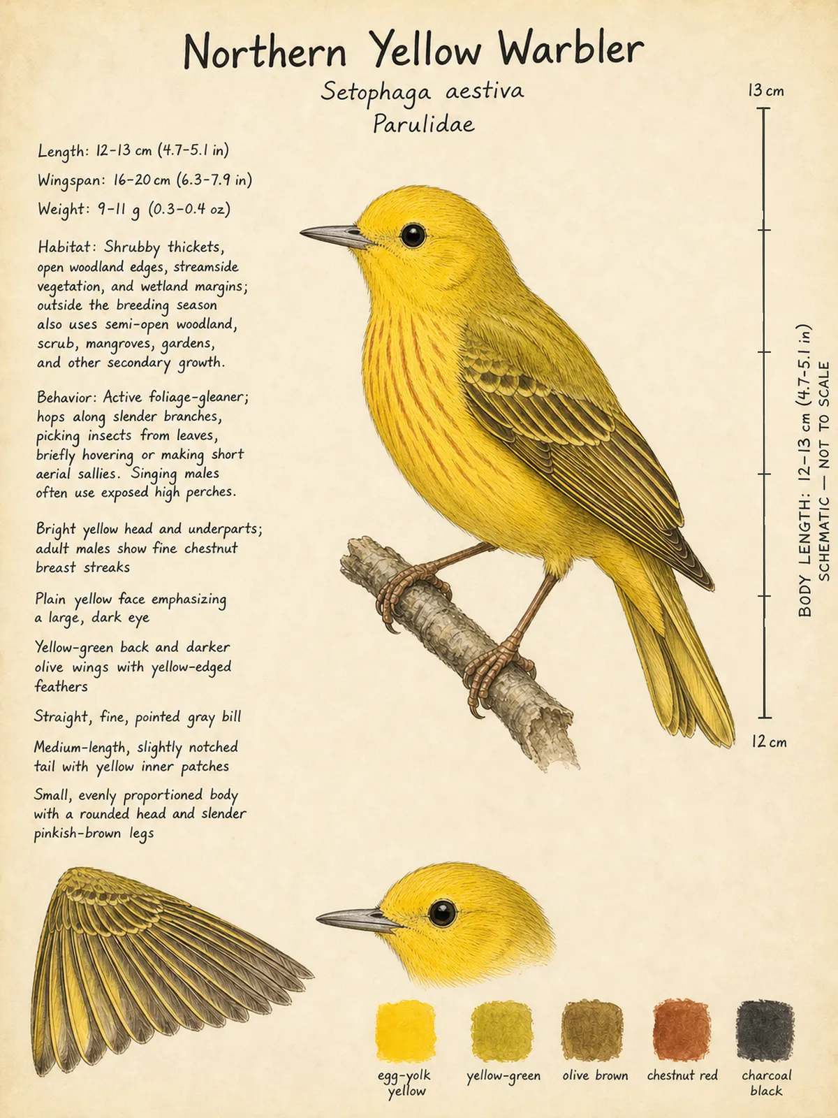 Field-journal plate: Northern Yellow Warbler