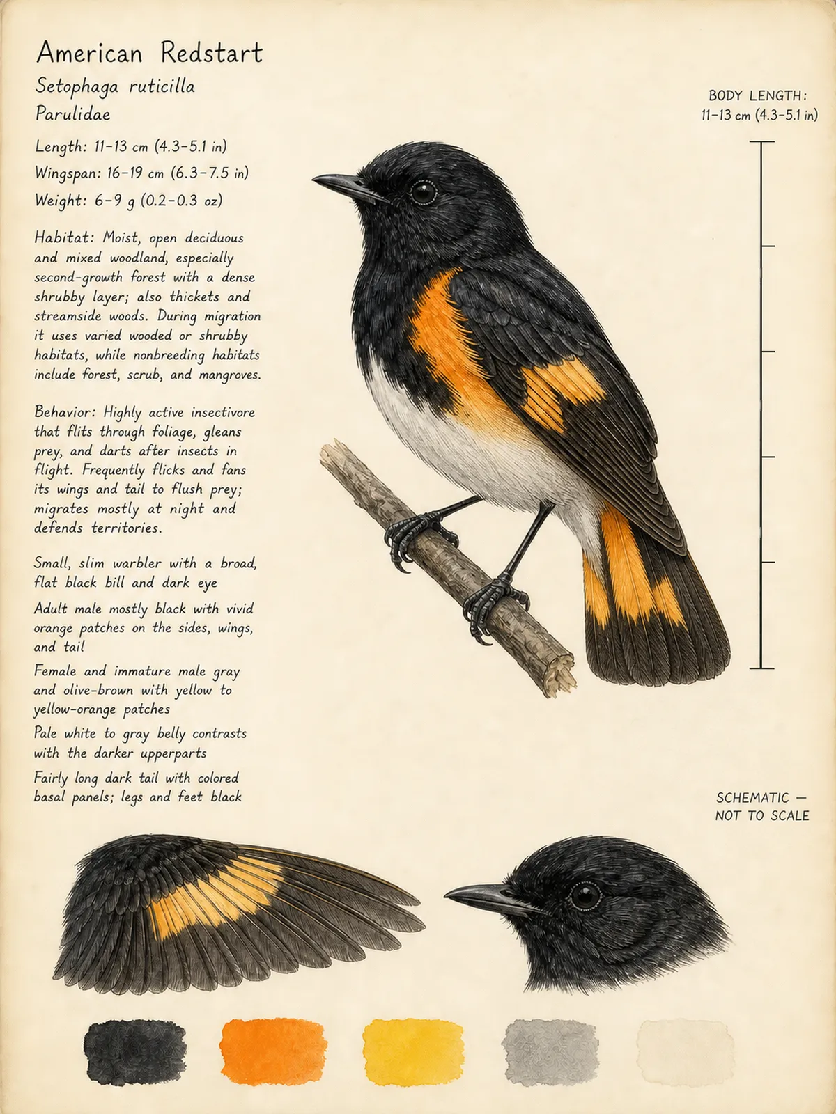 Field-journal plate: American Redstart