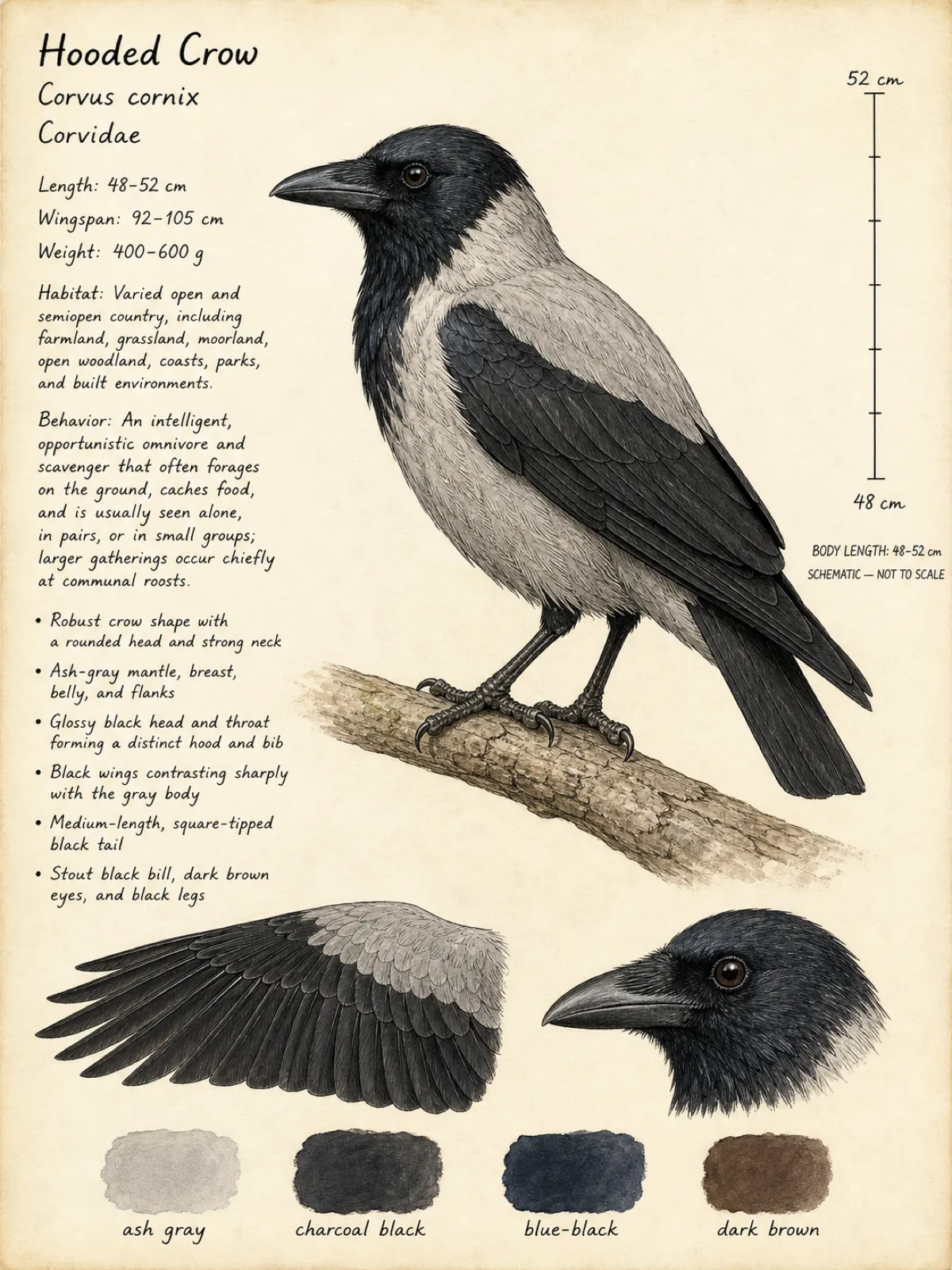 Field-journal plate: Hooded Crow