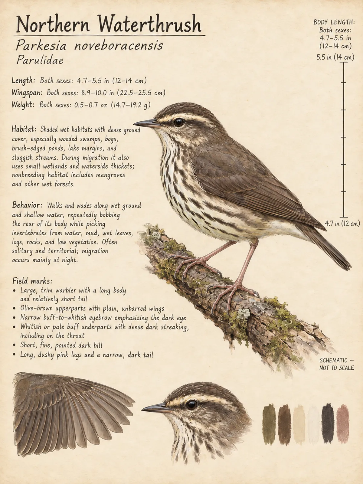 Field-journal plate: Northern Waterthrush
