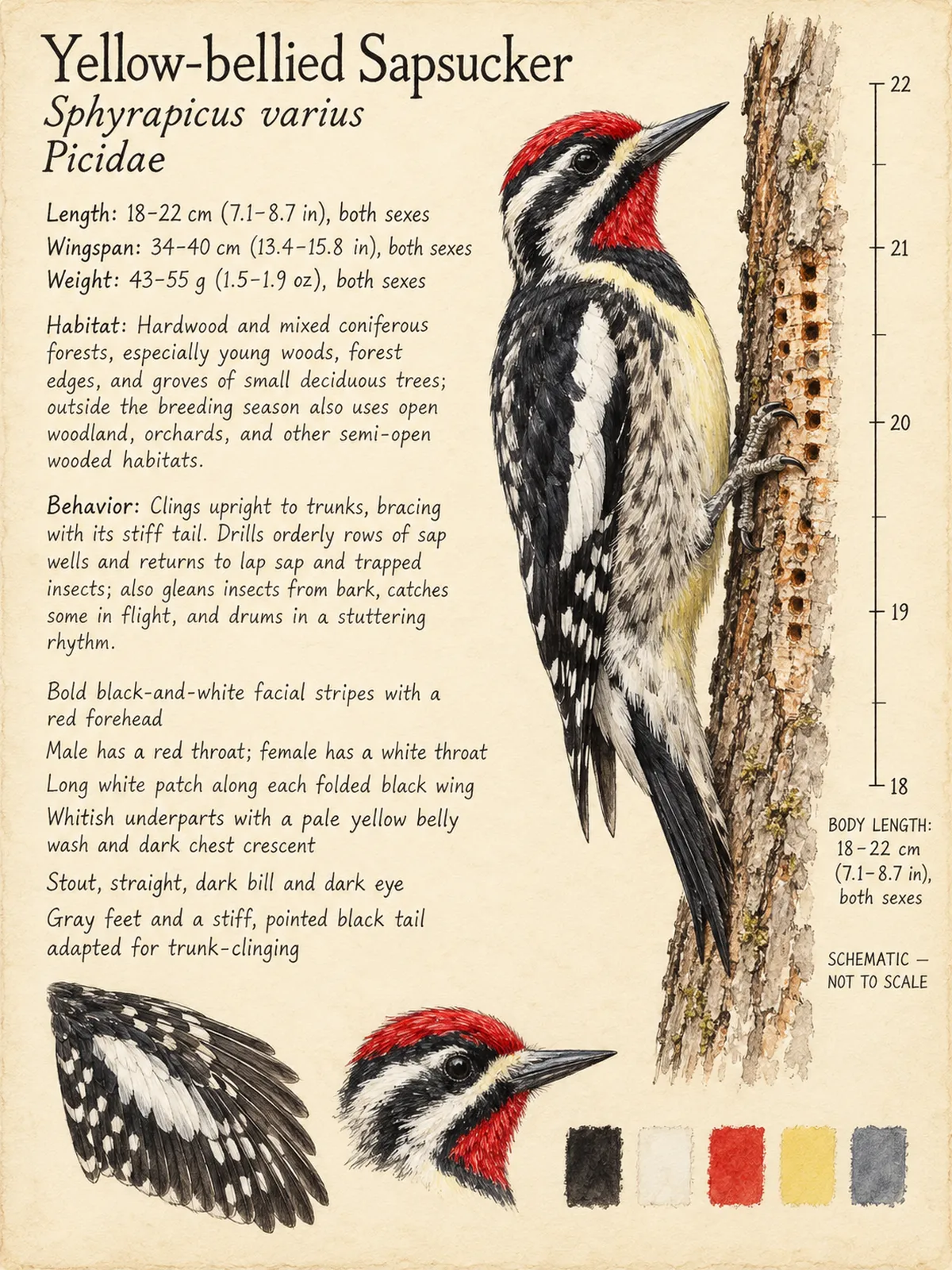 Field-journal plate: Yellow-bellied Sapsucker