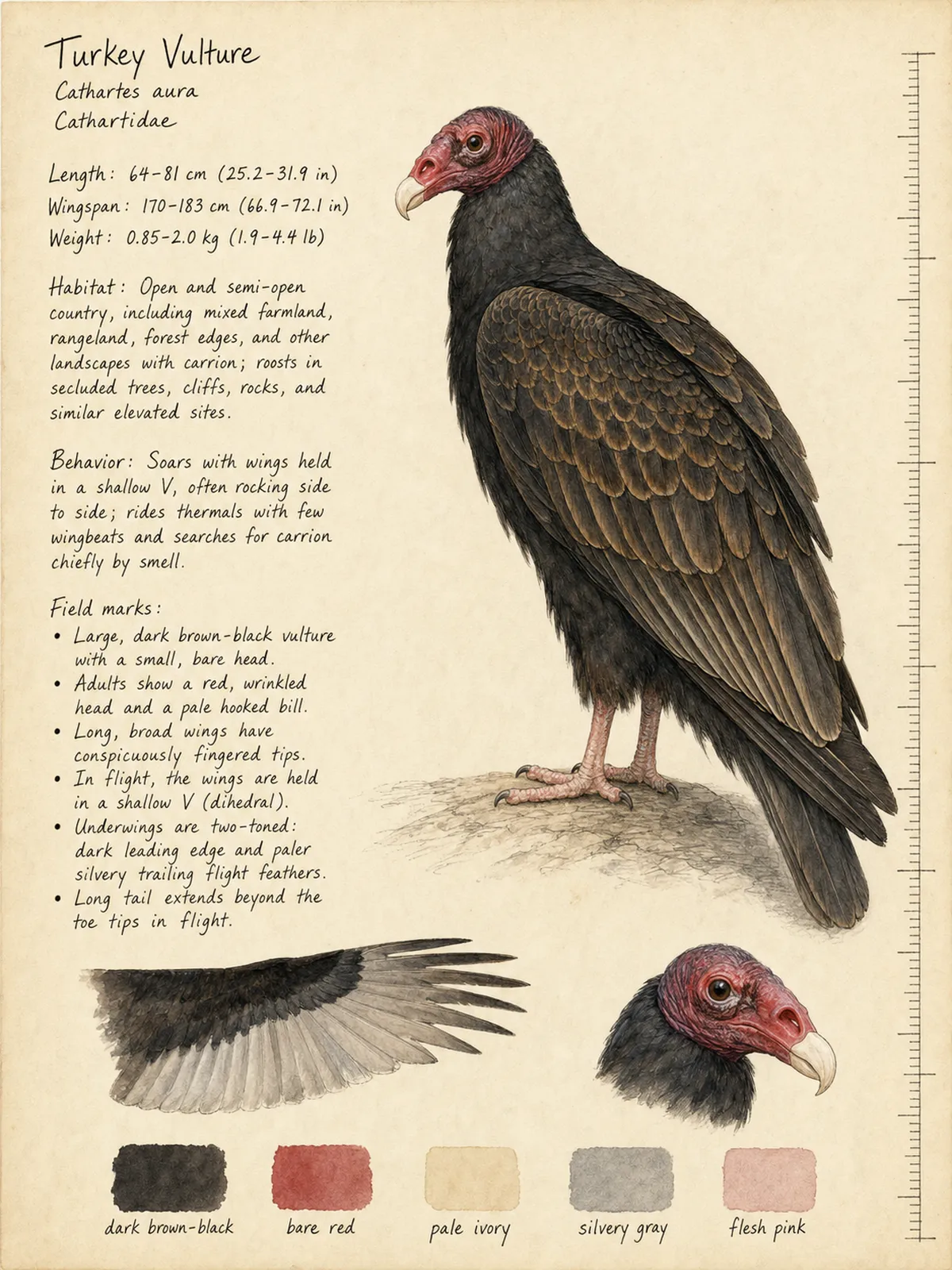 Field-journal plate of a Turkey Vulture