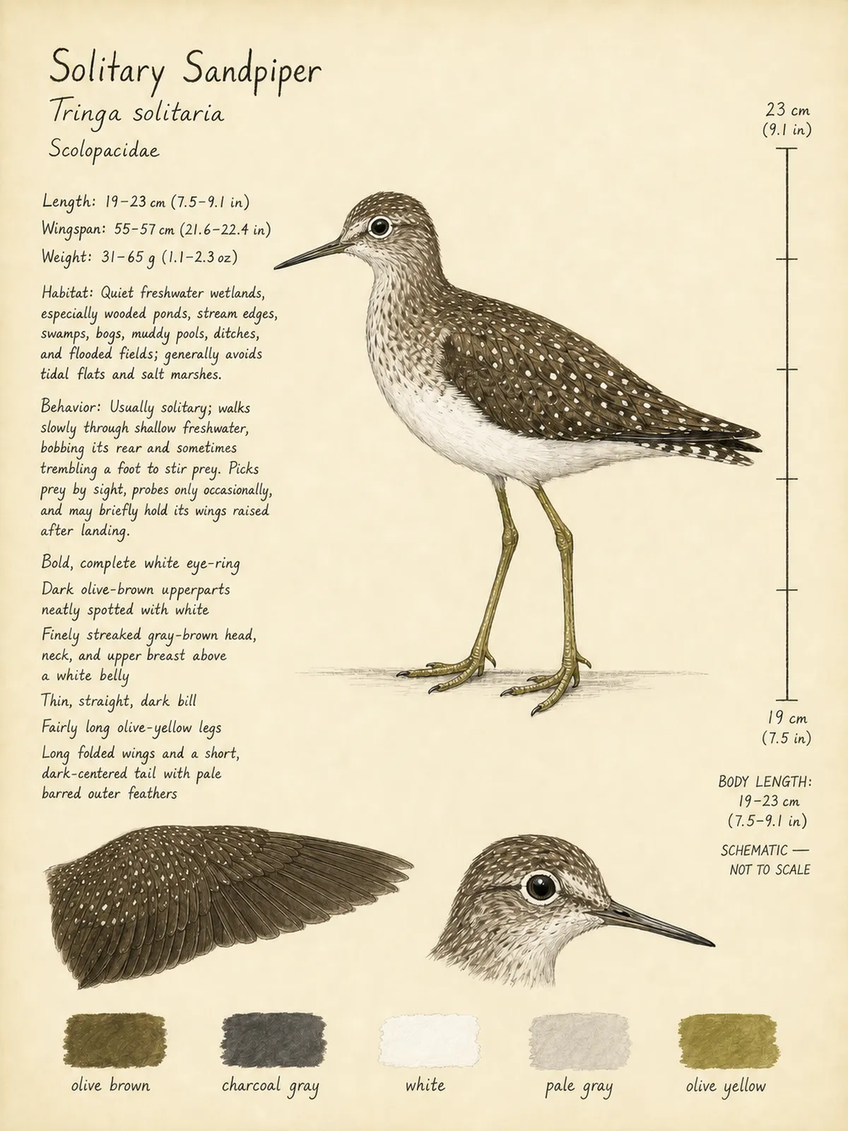 Field-journal plate: Solitary Sandpiper