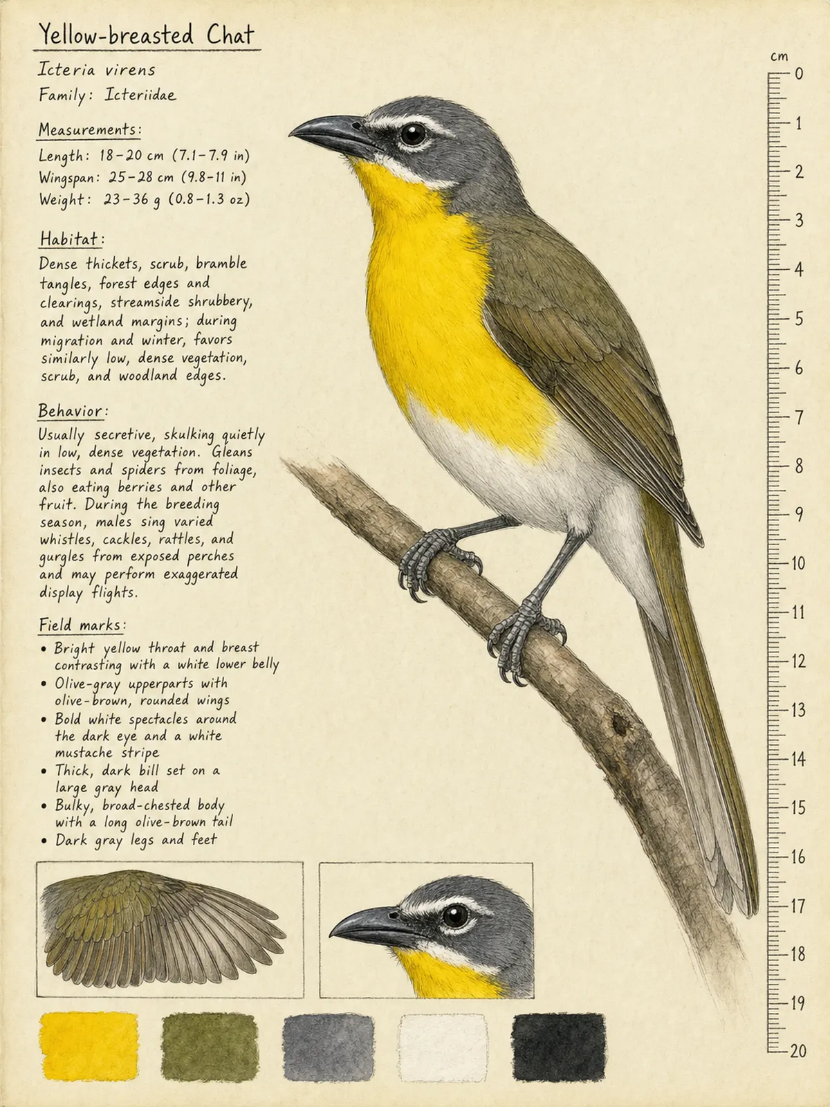 Field-journal plate of a Yellow-breasted Chat