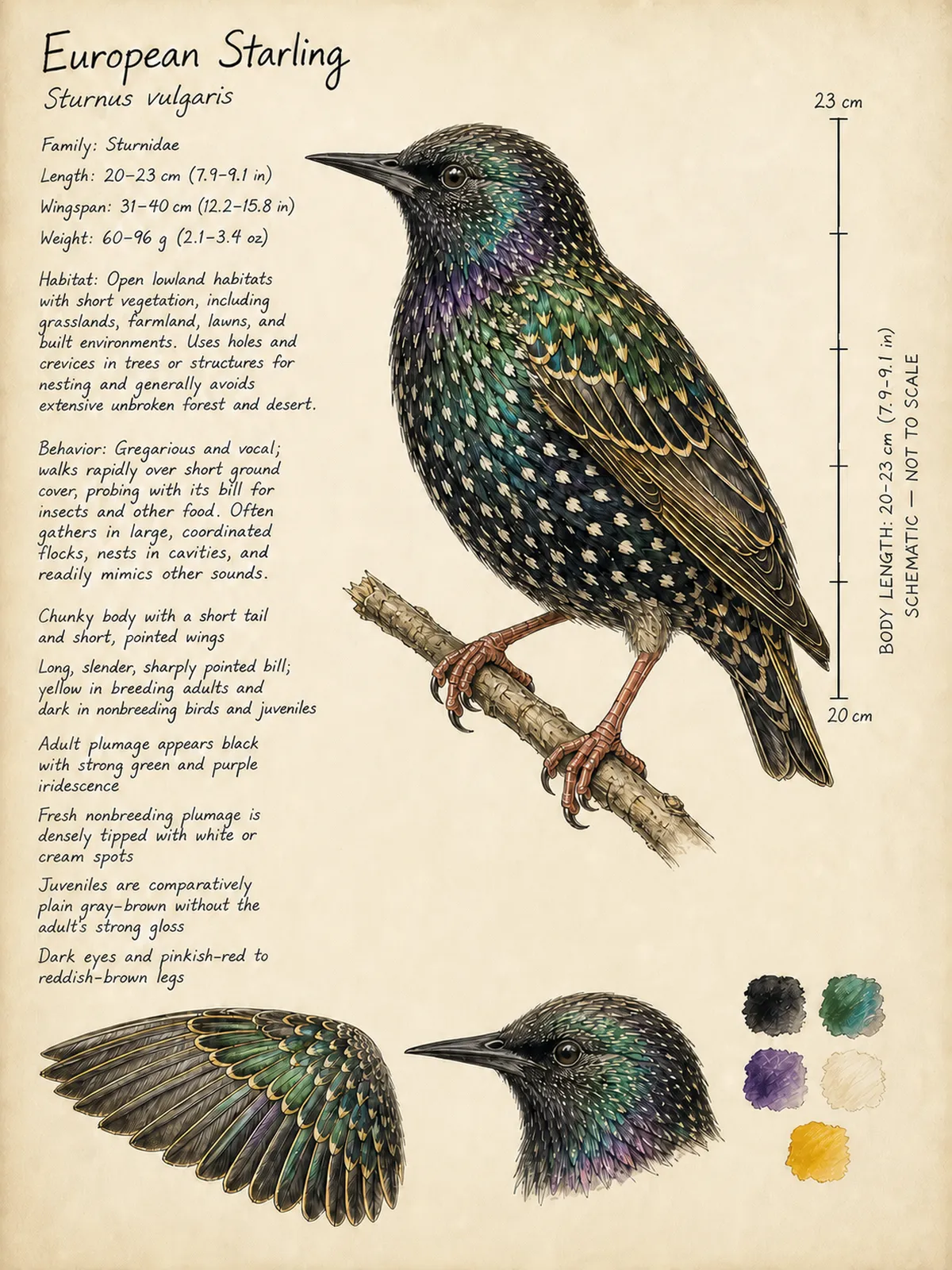 Field-journal plate: European Starling