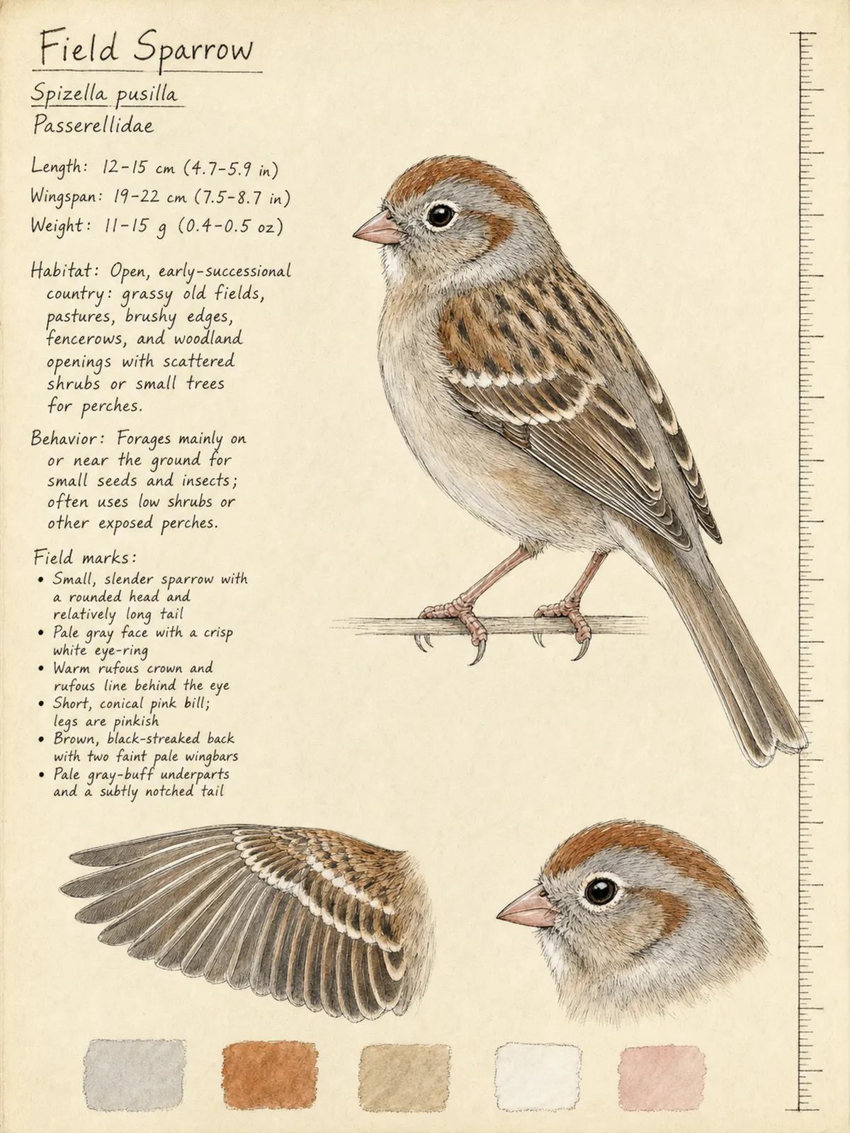 Field-journal plate of a Field Sparrow