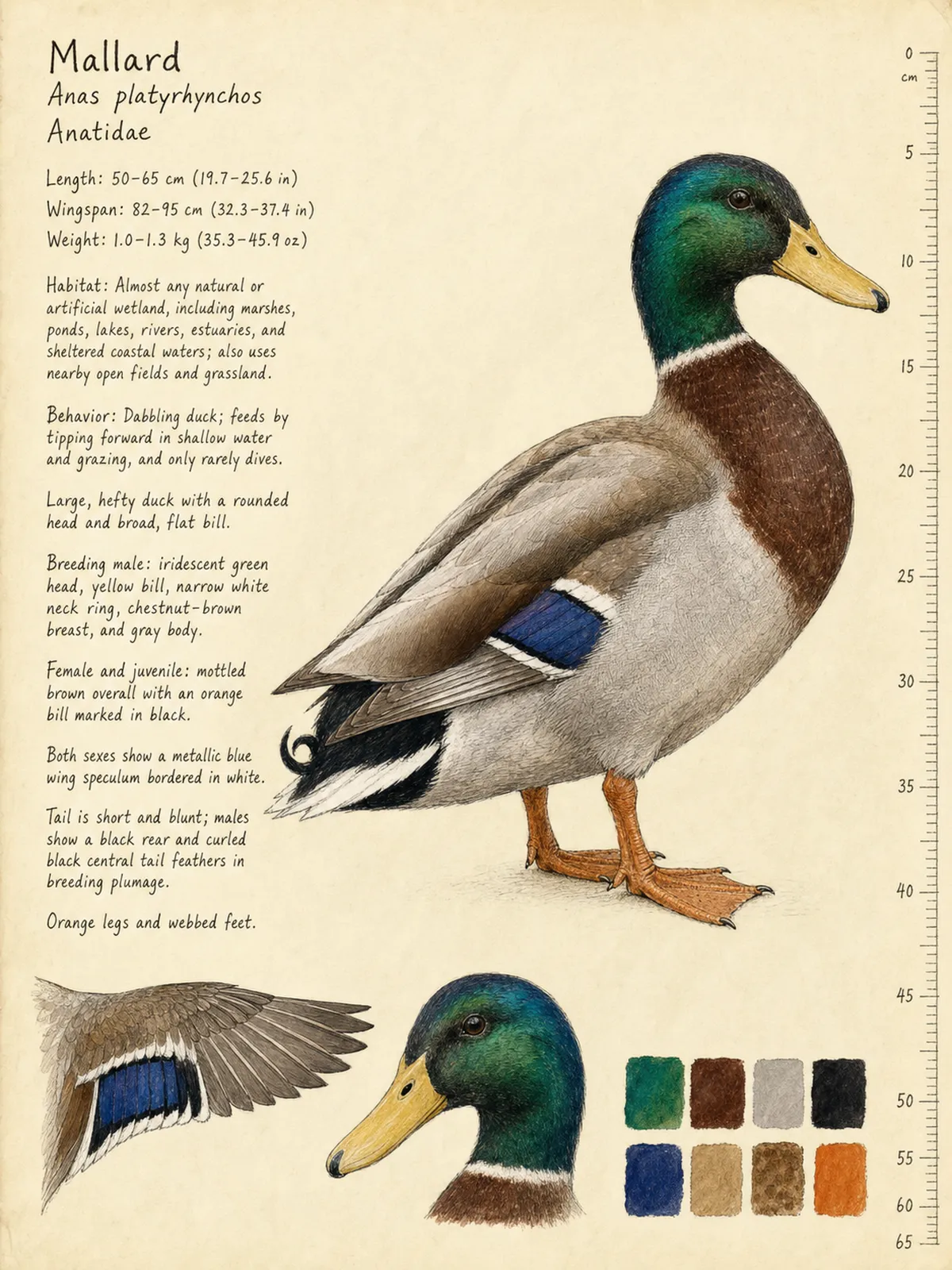 Field-journal plate of a Mallard
