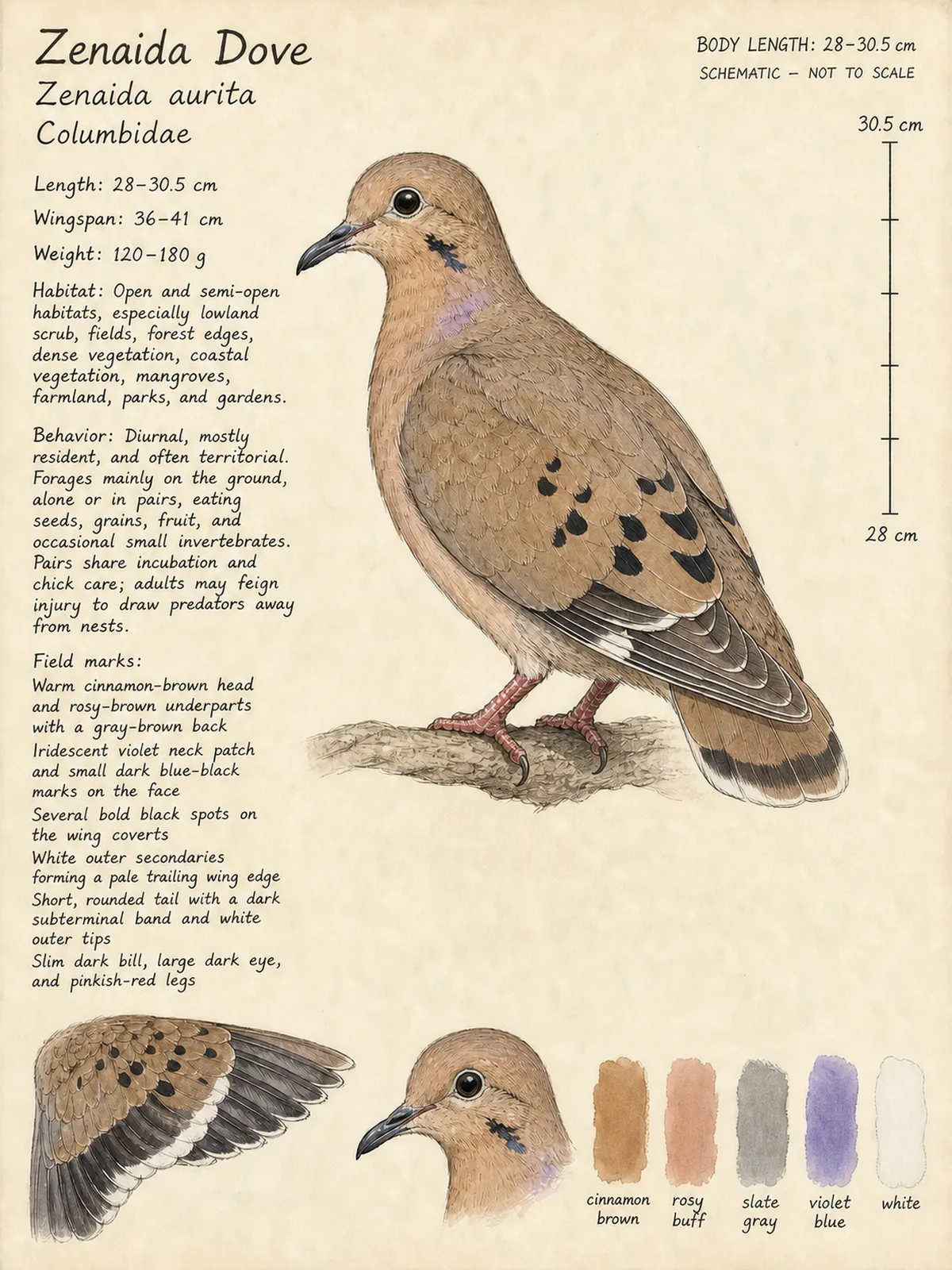 Field-journal plate: Zenaida Dove