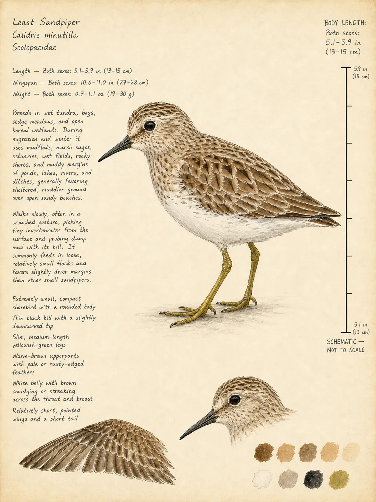 Field-journal plate: Least Sandpiper