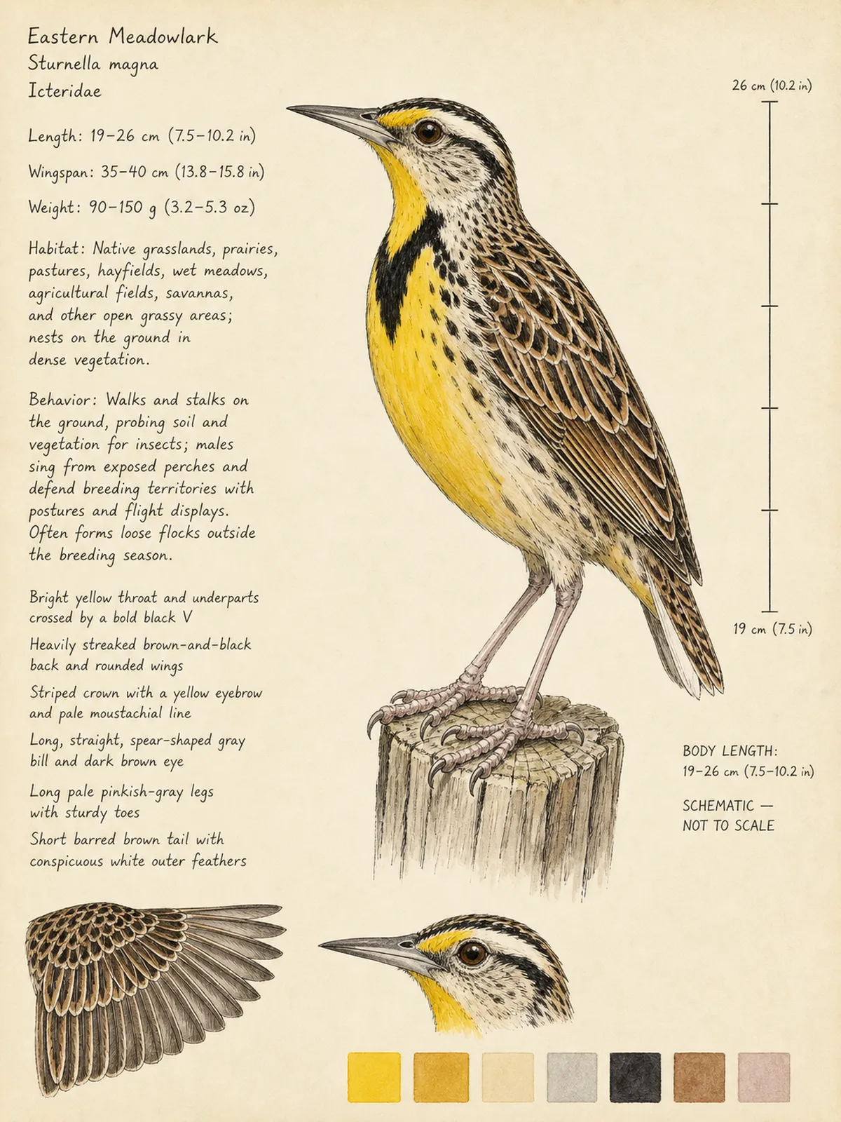 Field-journal plate: Eastern Meadowlark