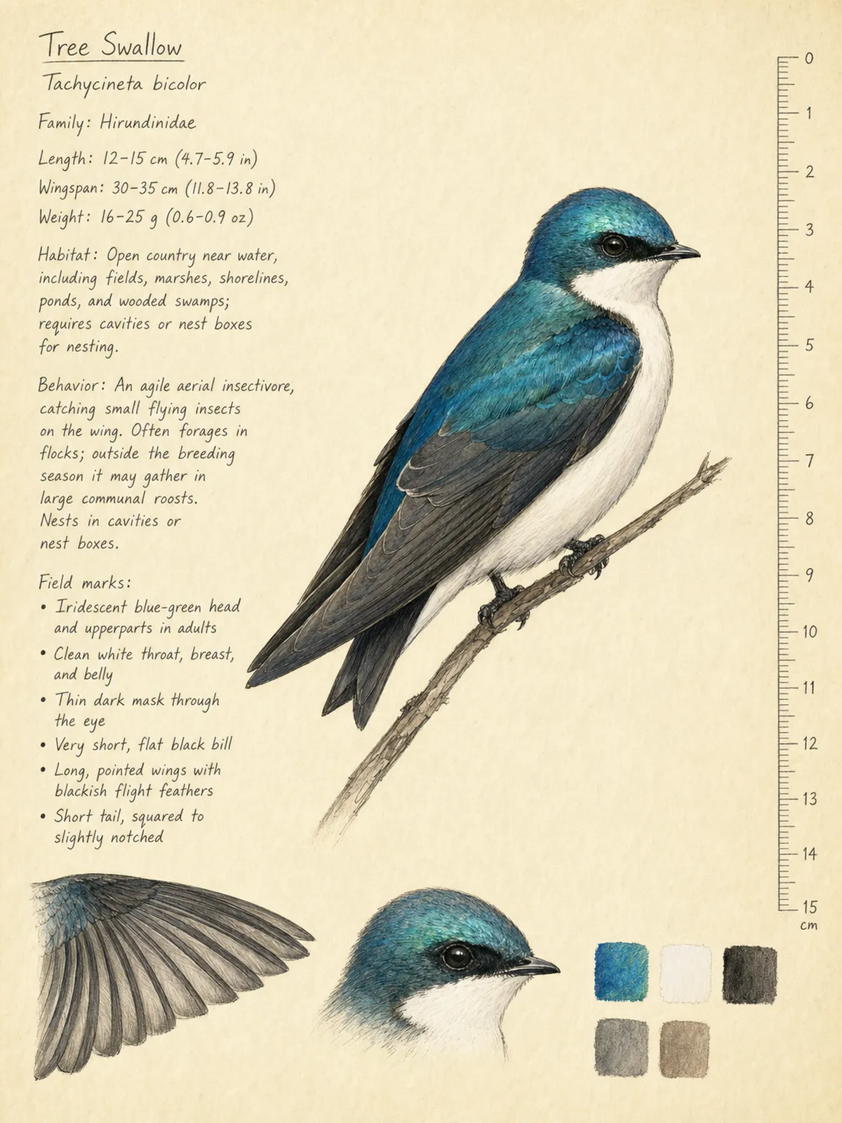 Field-journal plate of a Tree Swallow